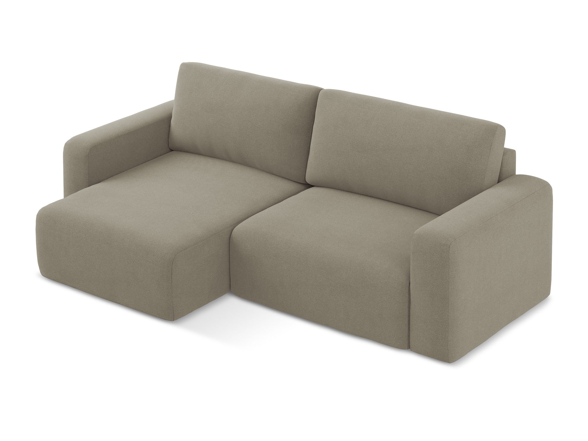 Left-sided corner sofa bed KONA in dark beige