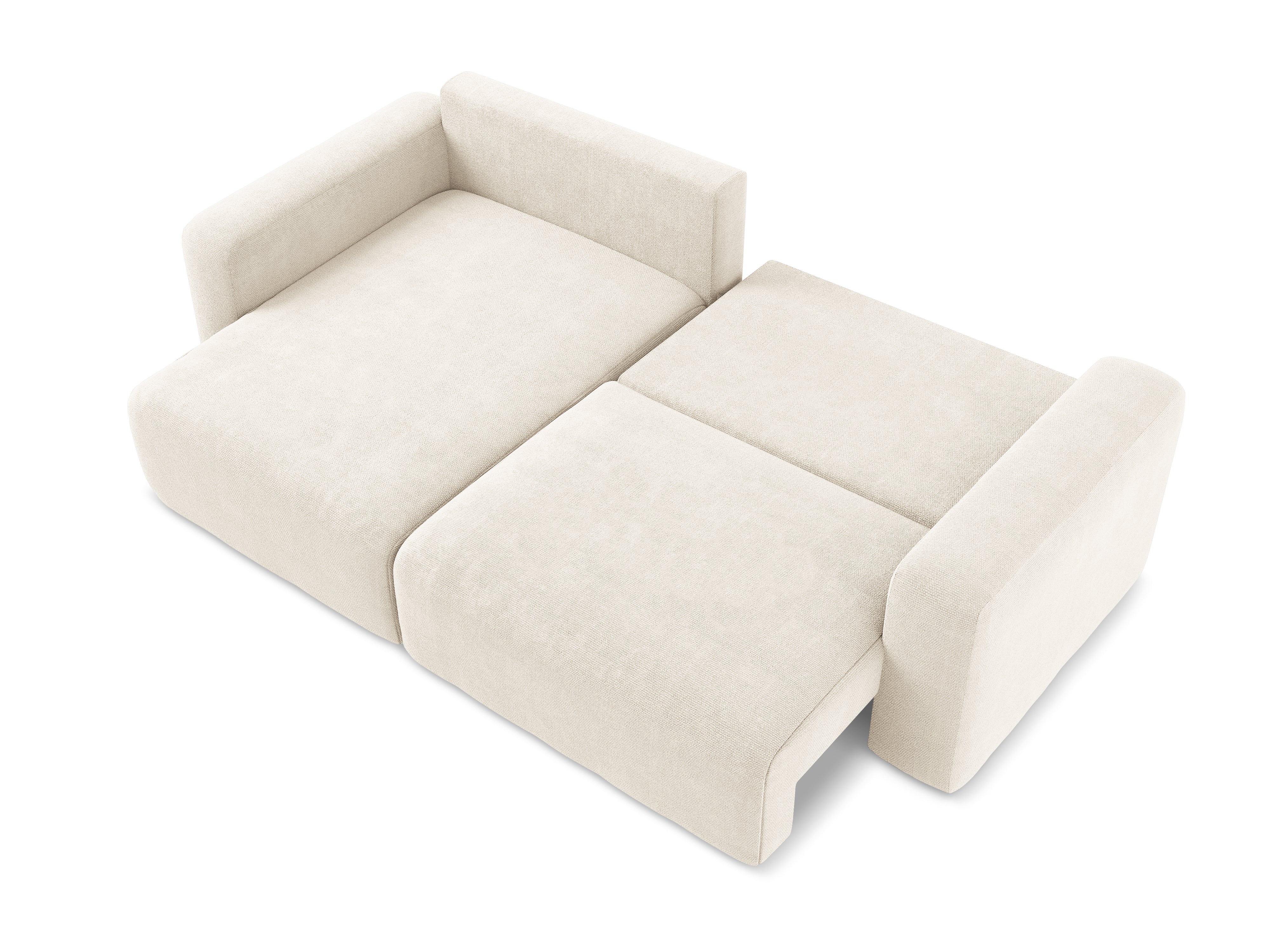 Left-sided corner sofa bed KONA light beige chenille