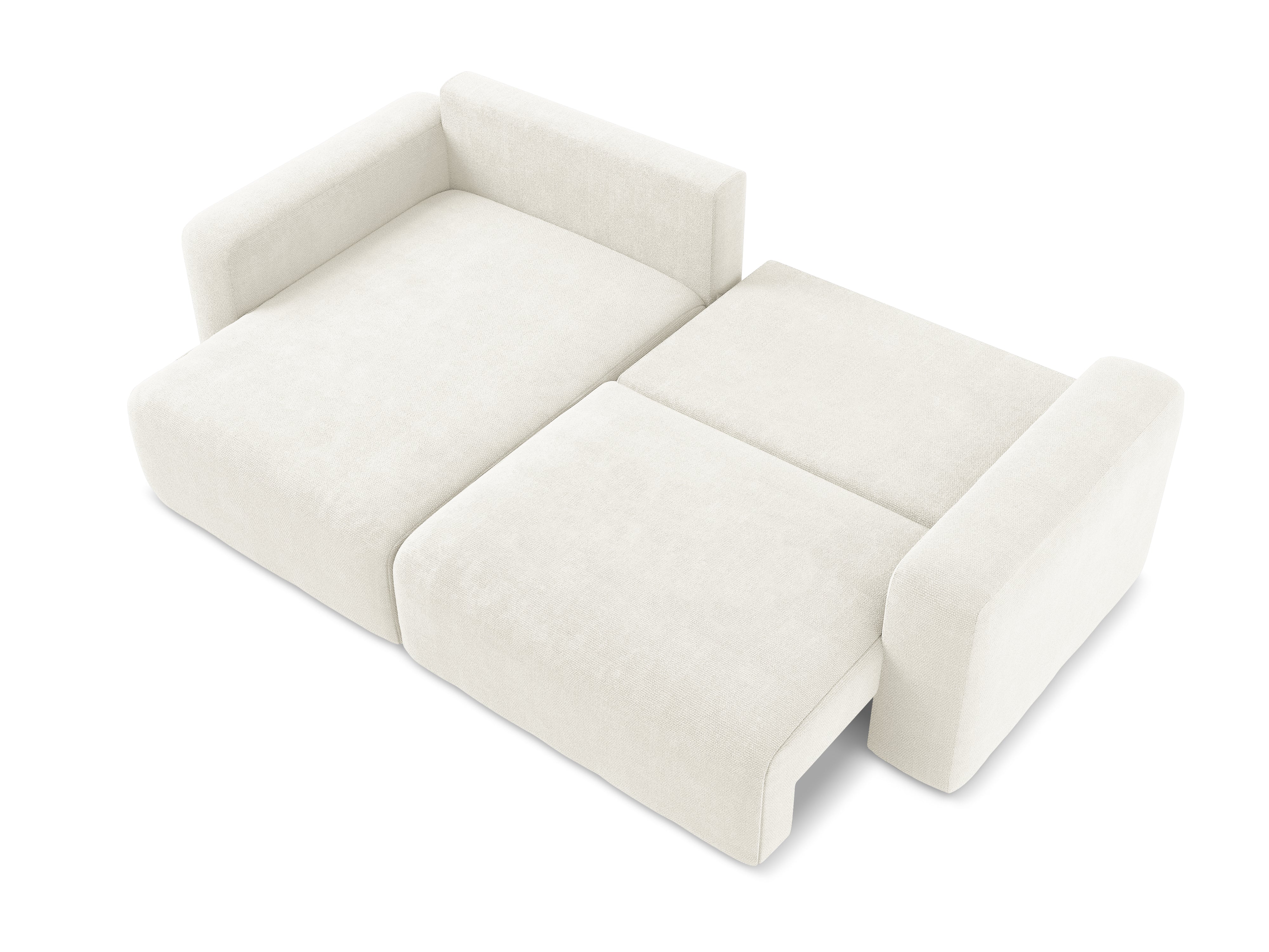 Left-sided corner sofa bed KONA white chenille