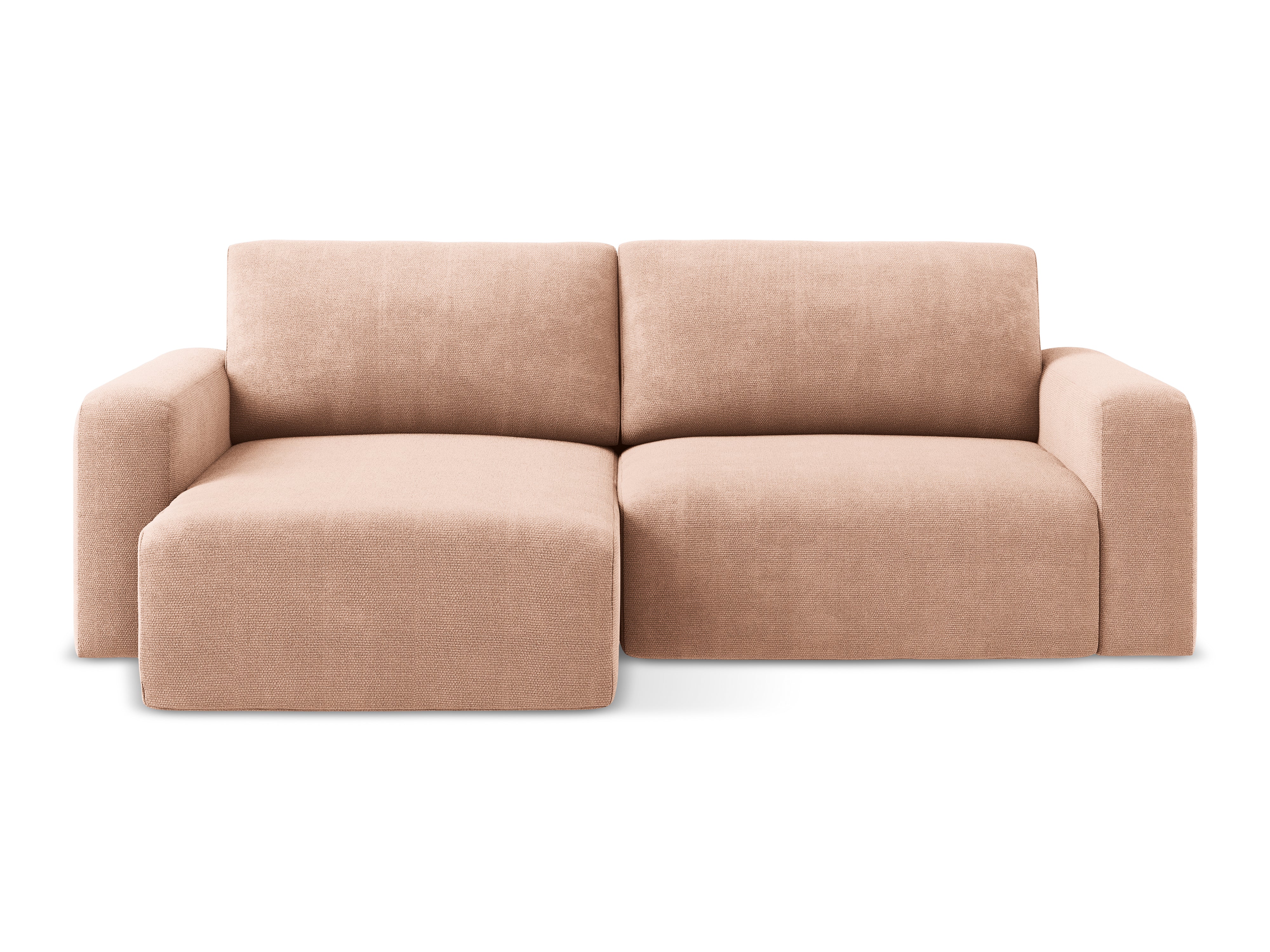 Left-sided corner sofa bed KONA peach chenille