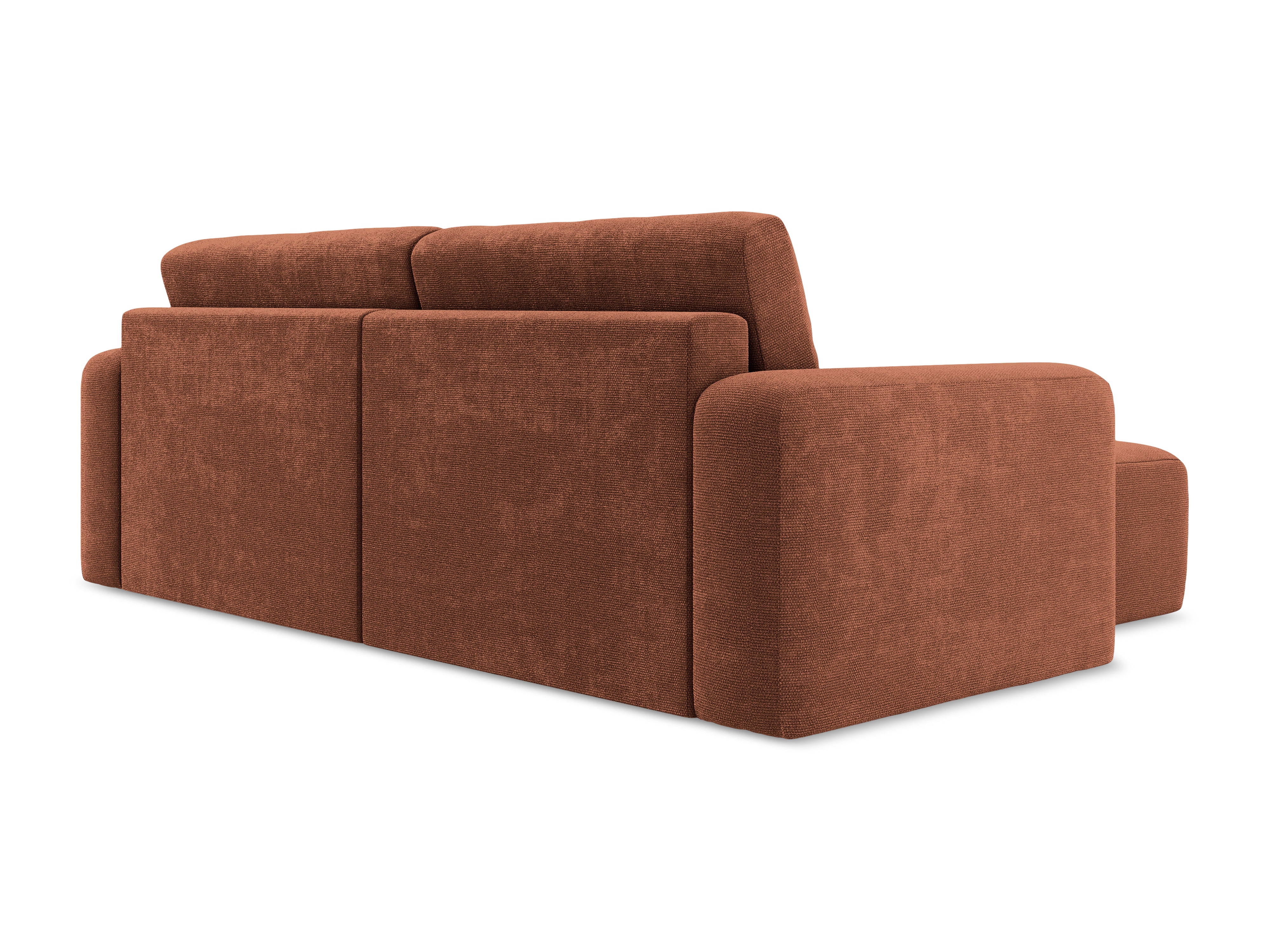 Left-sided corner sofa bed KONA terracotta chenille