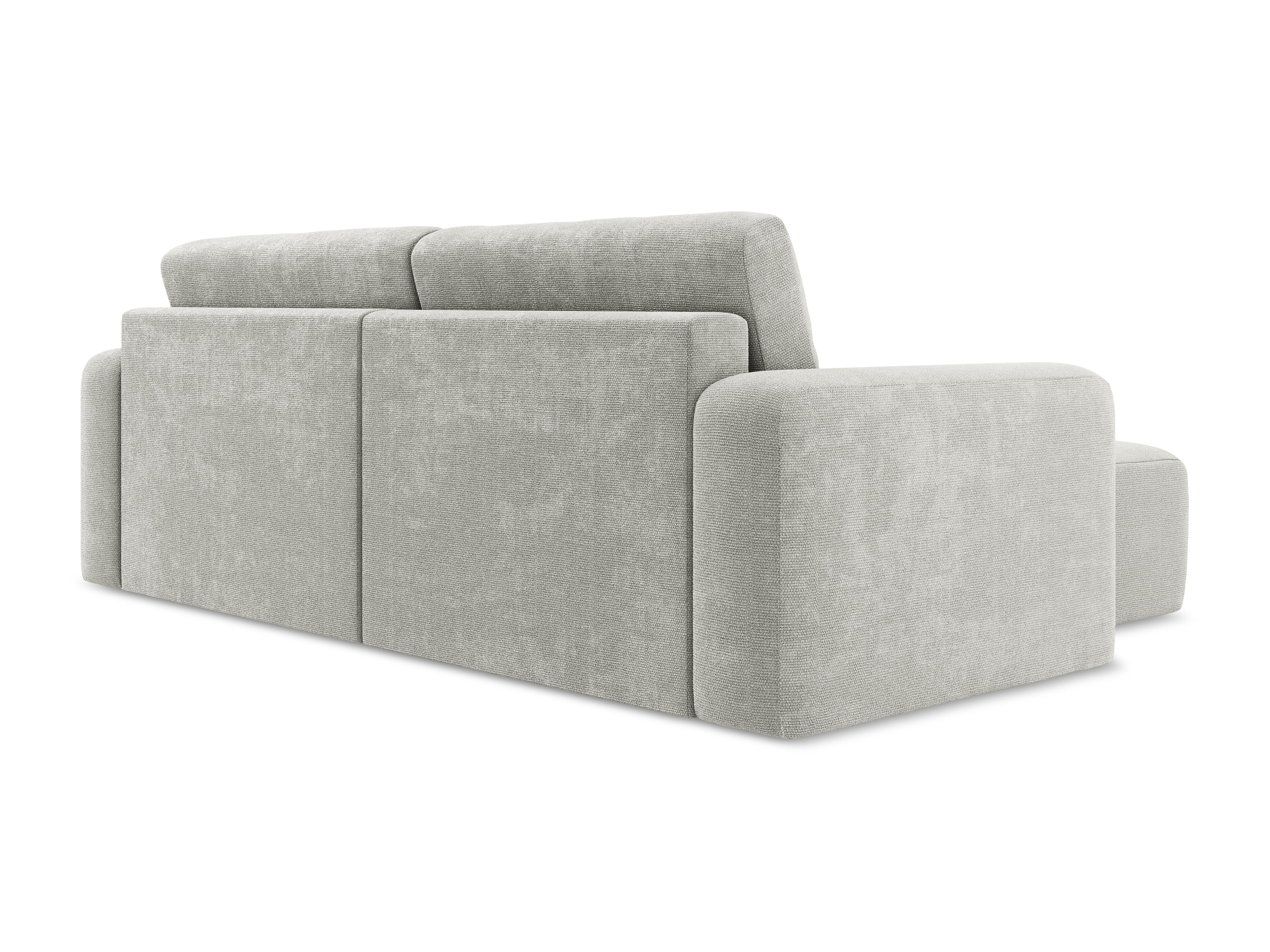 Left-sided corner sofa bed KONA light gray chenille
