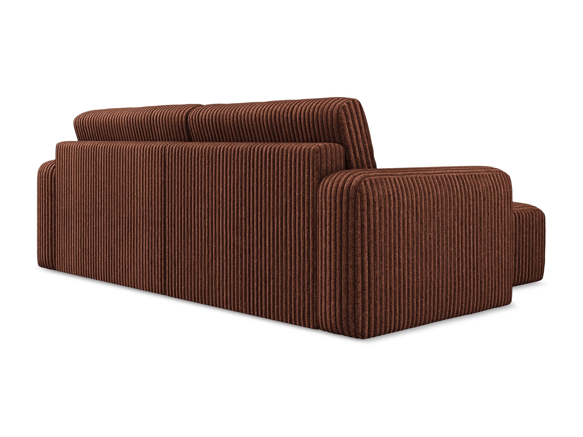 Left-sided corner sofa bed KONA terracotta corduroy