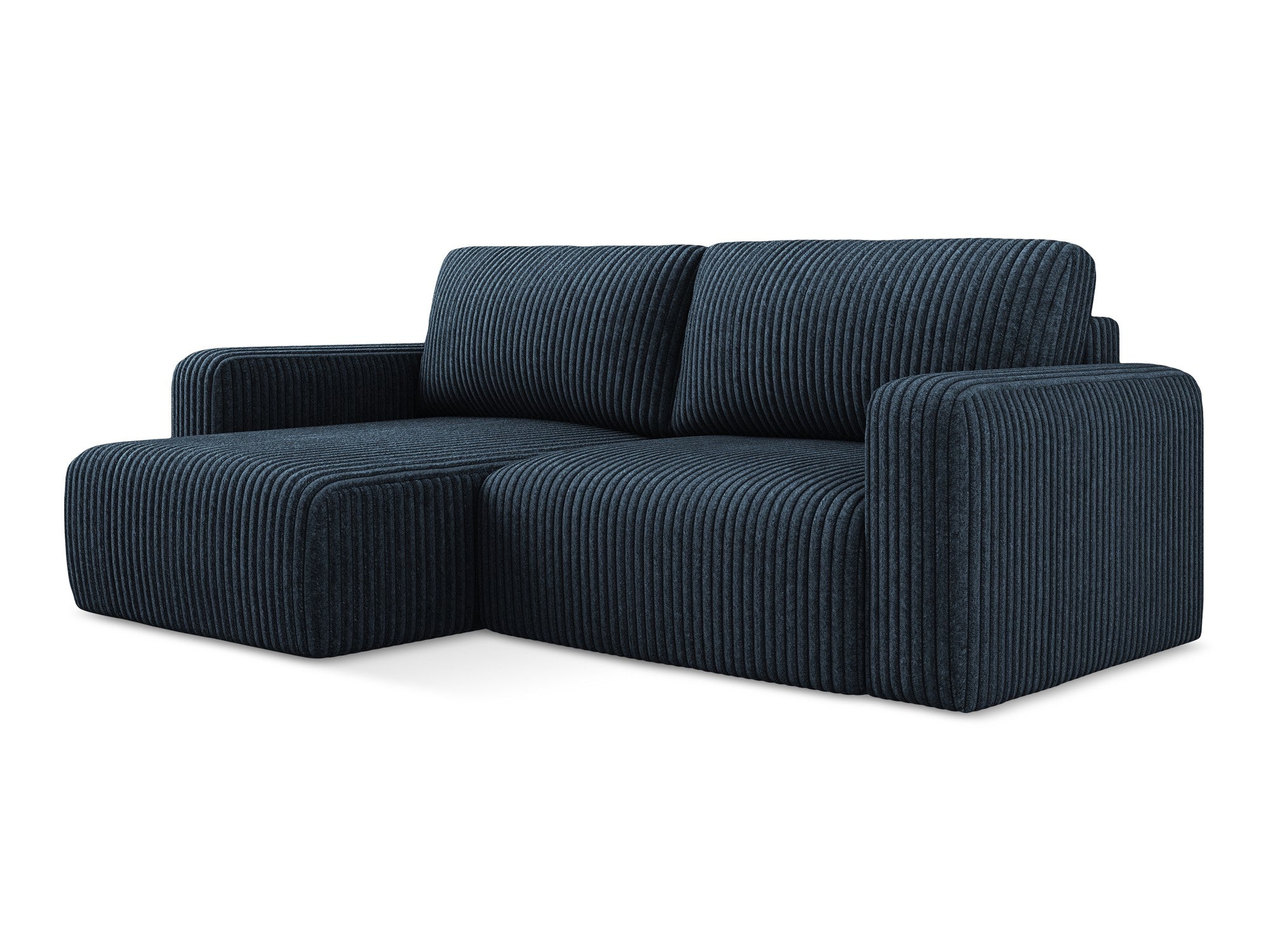 Left-sided corner sofa bed KONA royal blue corduroy