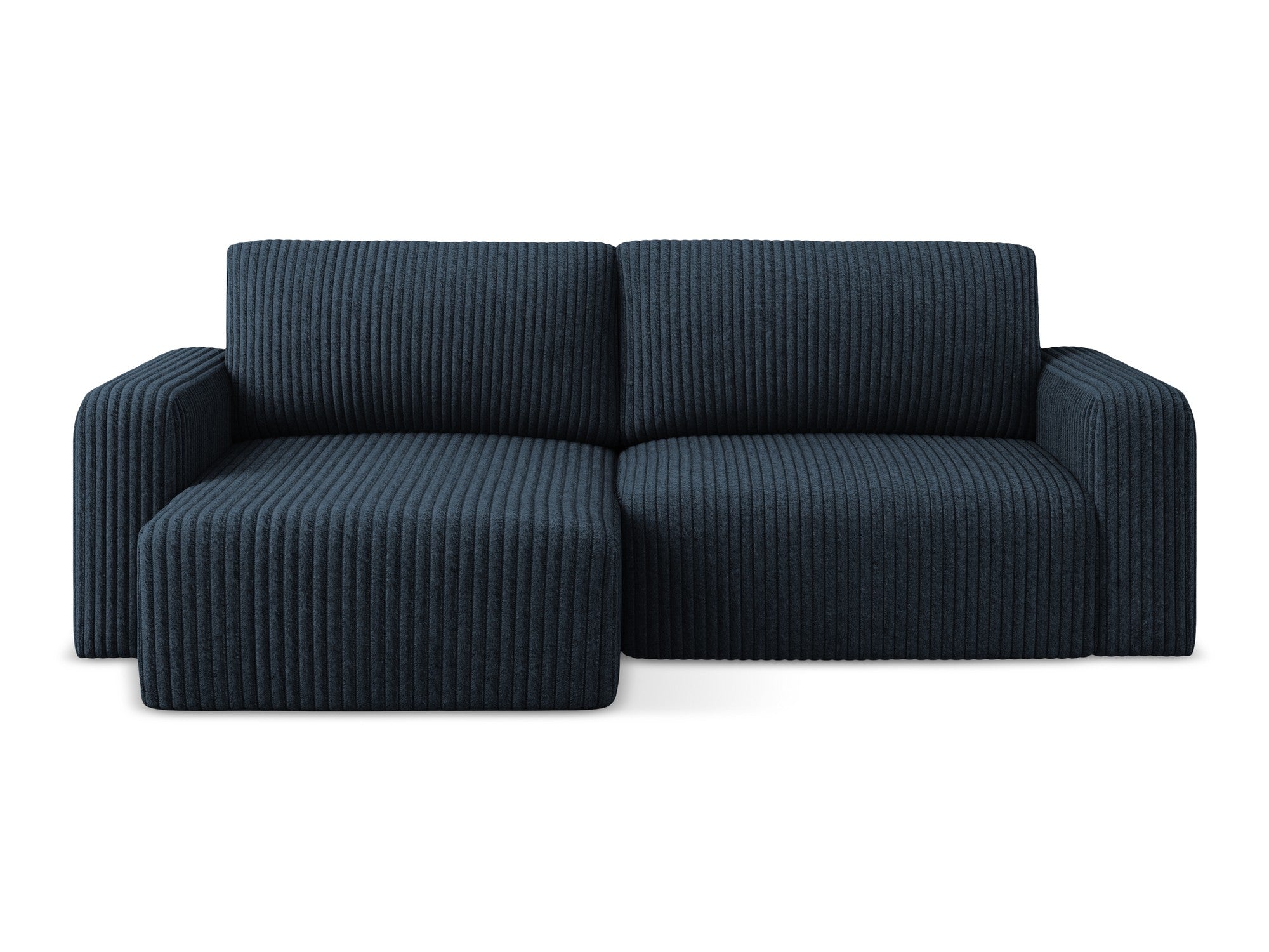 Left-sided corner sofa bed KONA royal blue corduroy