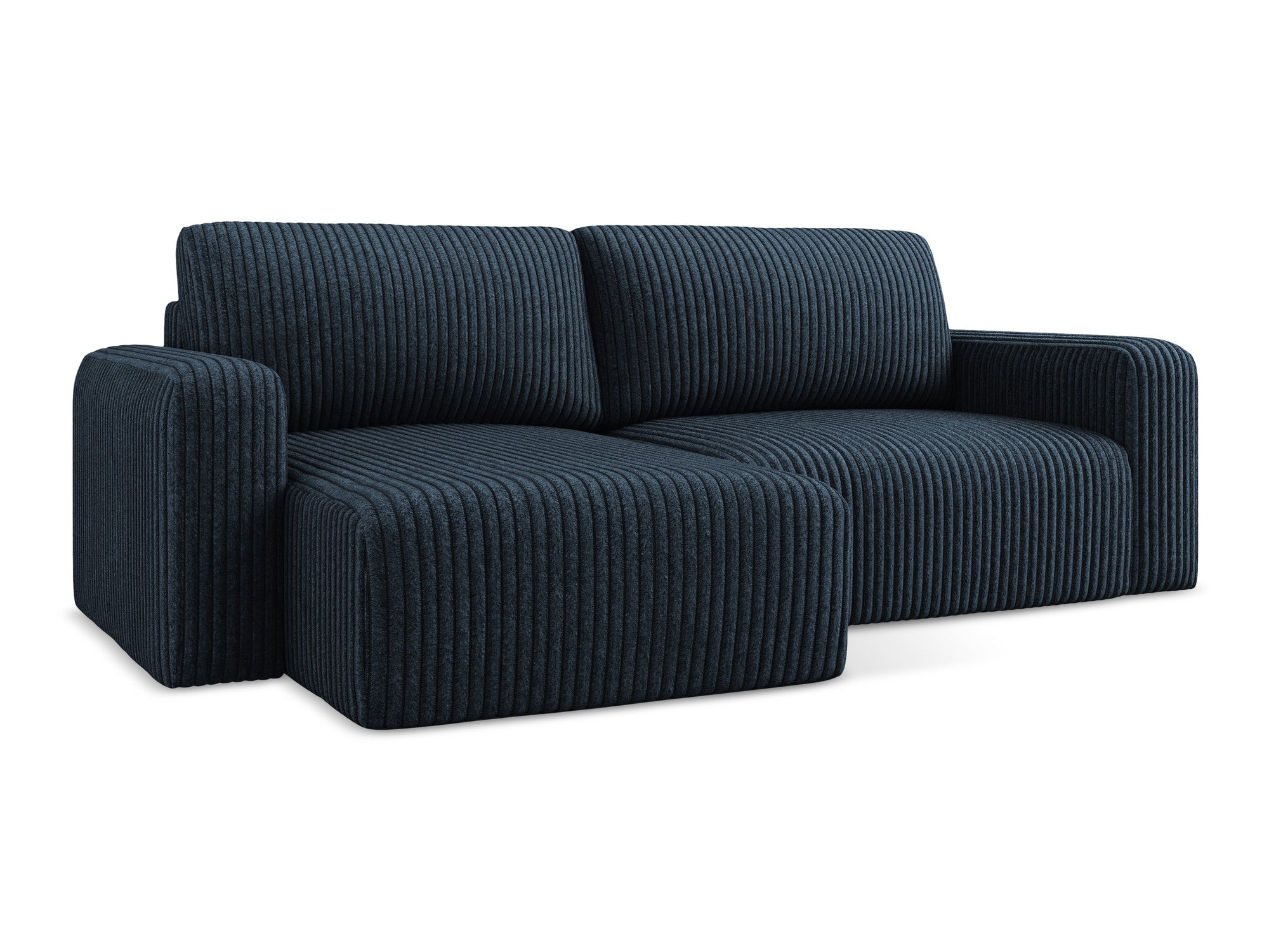 Left-sided corner sofa bed KONA royal blue corduroy