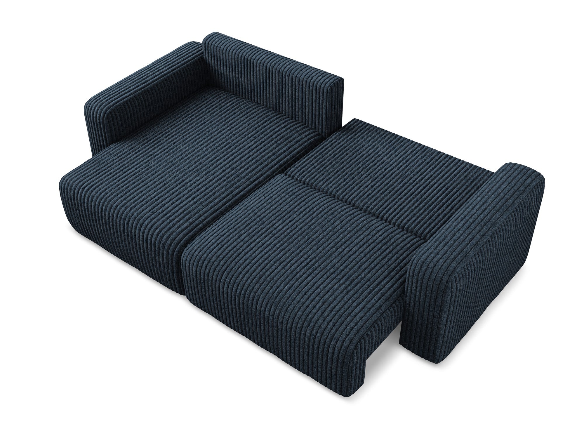 Left-sided corner sofa bed KONA royal blue corduroy