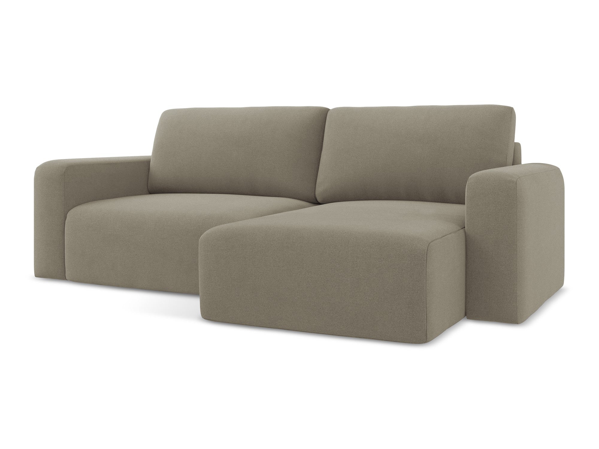 Right-sided corner sofa bed KONA in dark beige