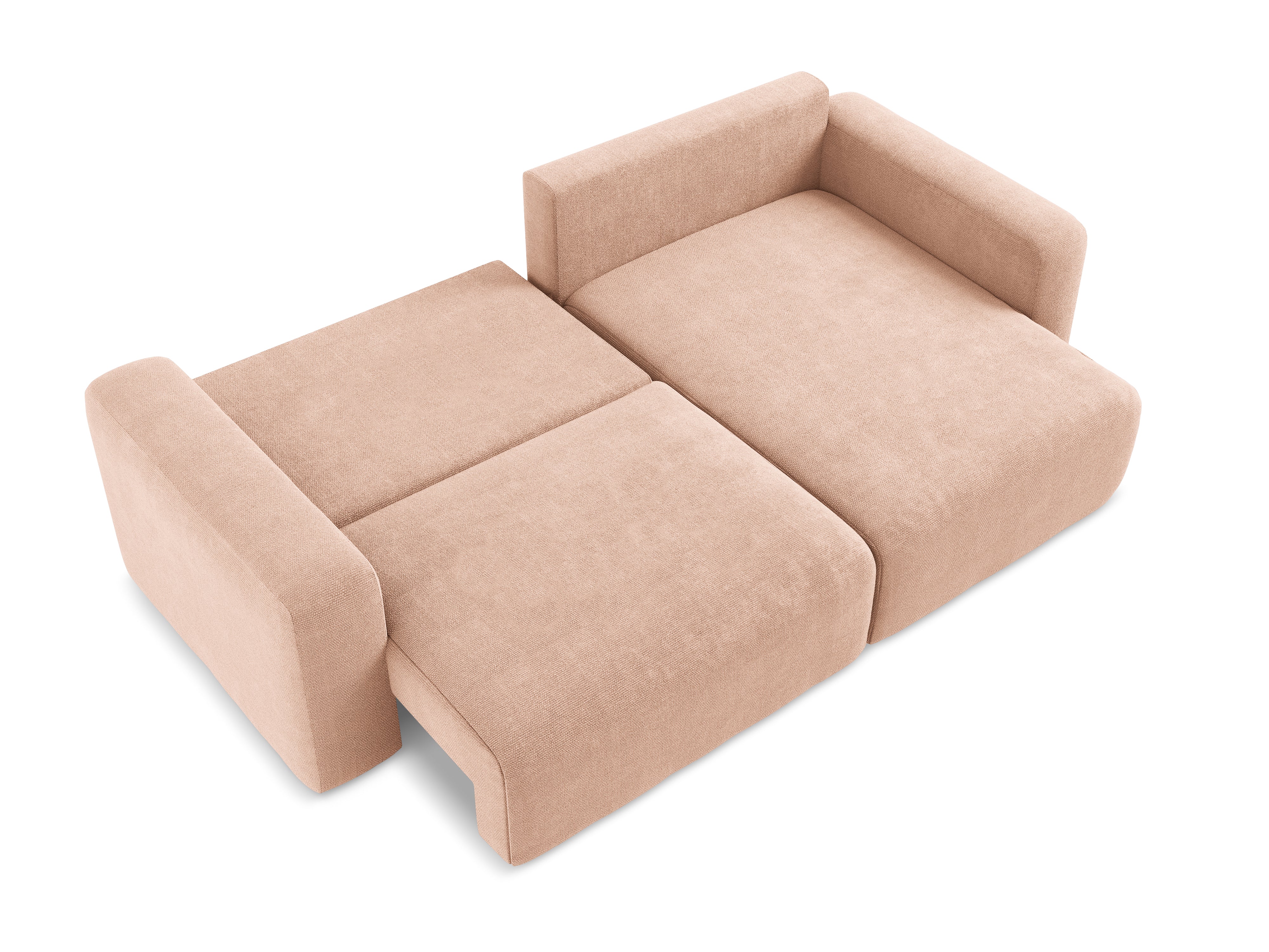 Right-facing corner sofa bed KONA peach chenille