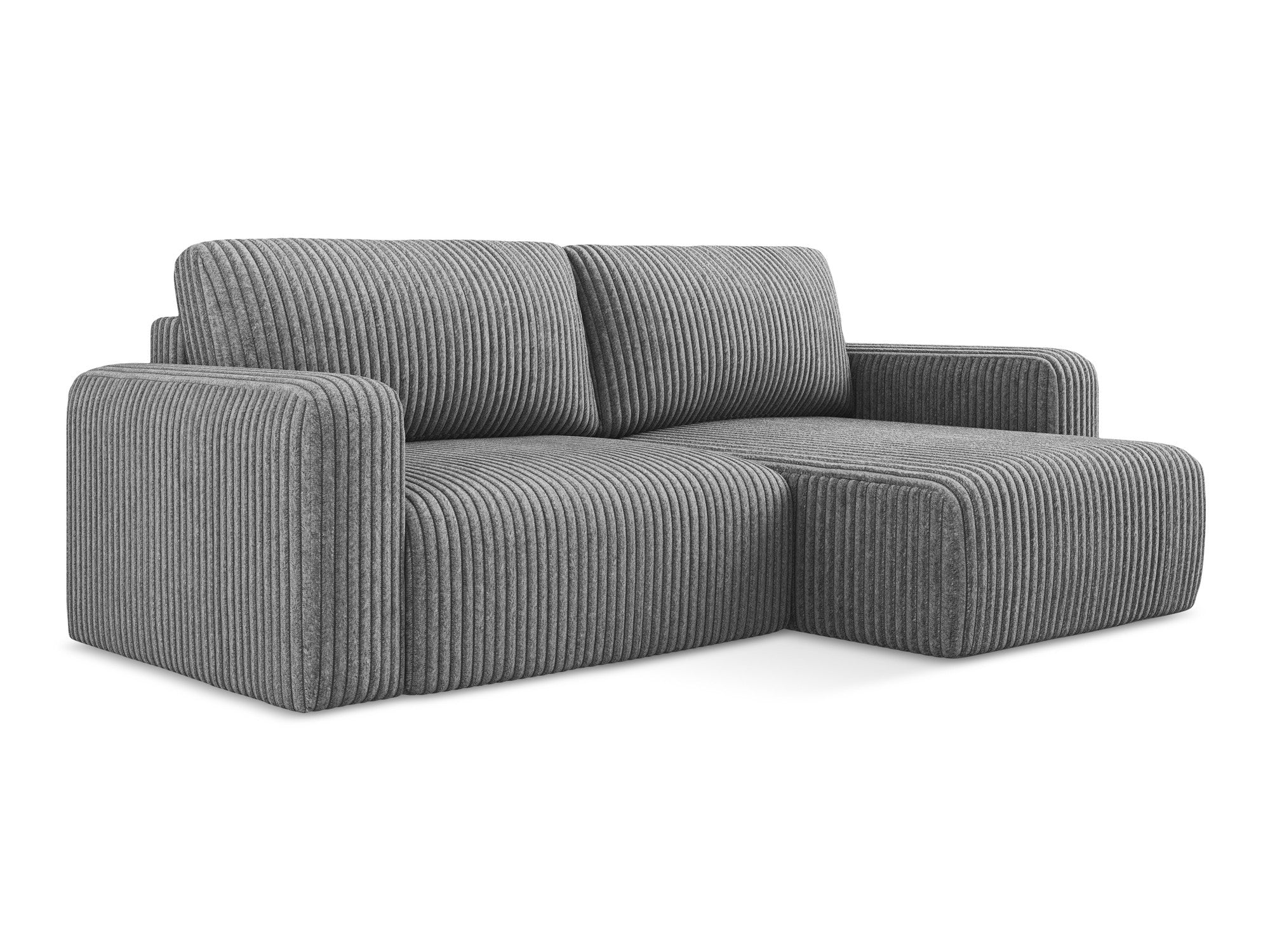 Right-facing corner sofa bed KONA dark gray corduroy