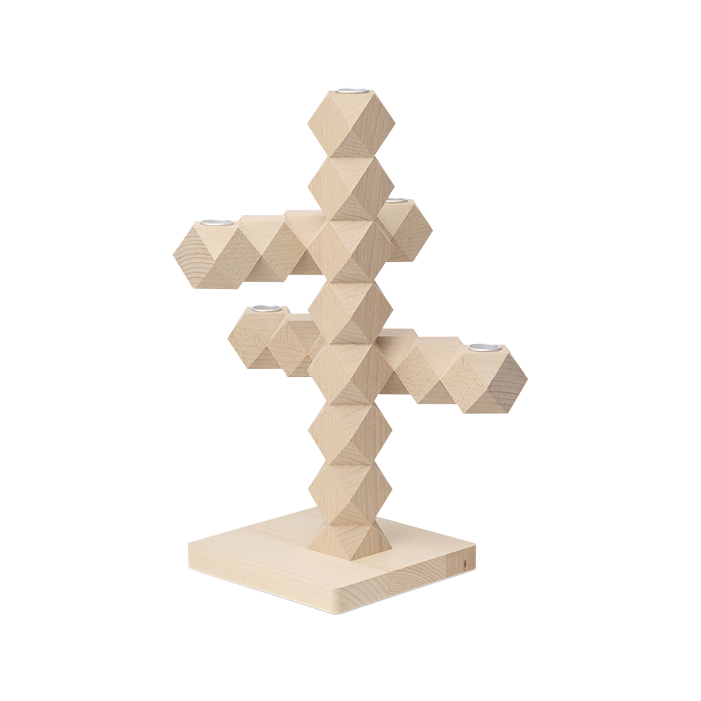 CLEAN CUT Candle Holder Beech Wood