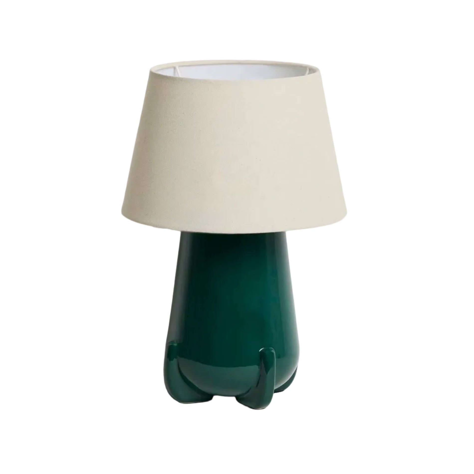 Tischlampe ODRA beige mit grünem Sockel