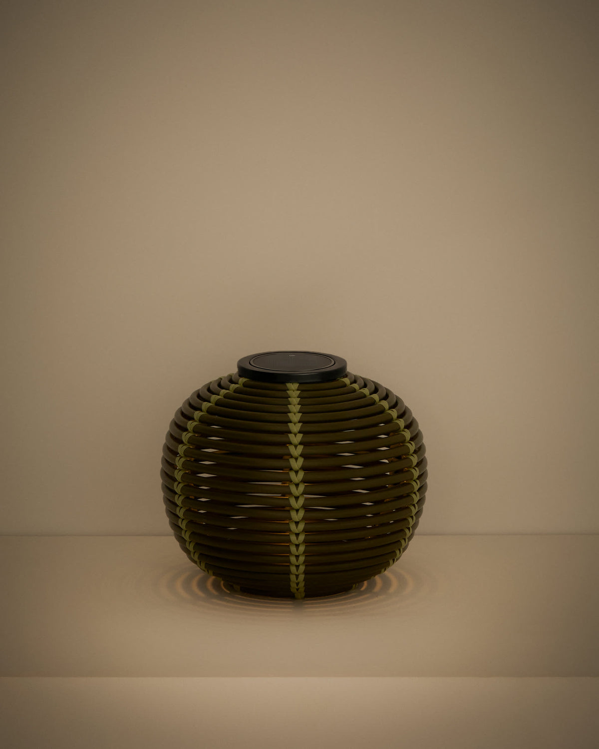 Lampa stołowa ogrodowa solarna LED GAROINA zielony rattan syntetyczny – ujęcie 9