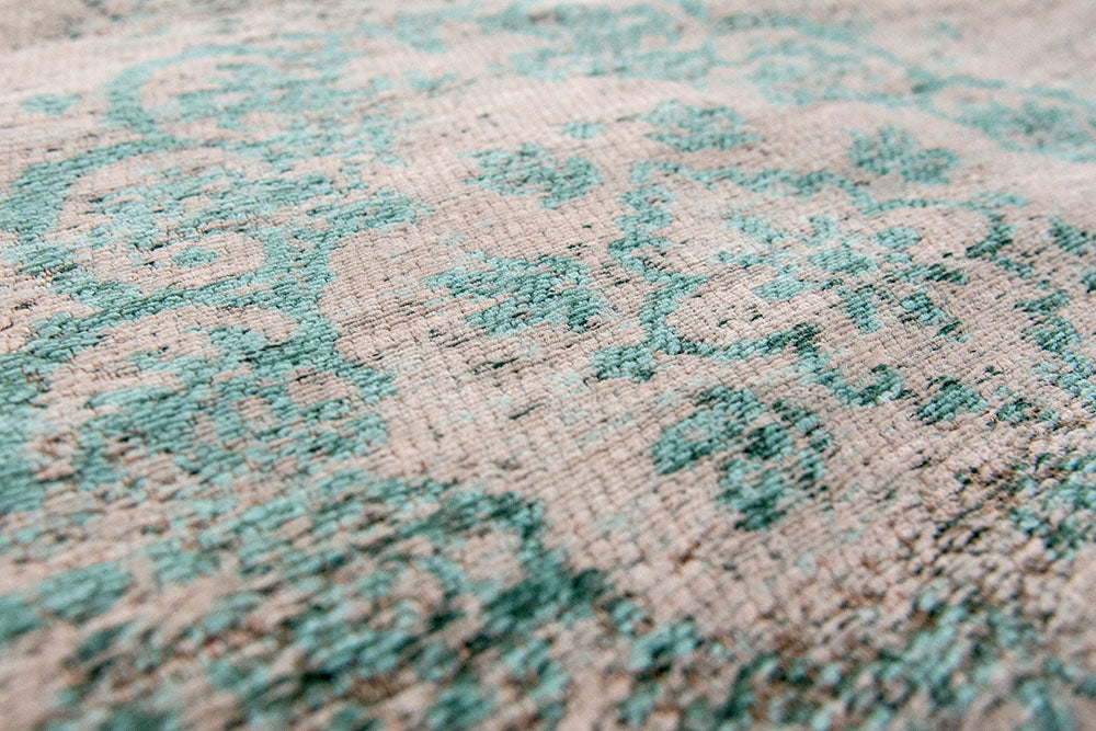 Grünes und beige Austern Teppich