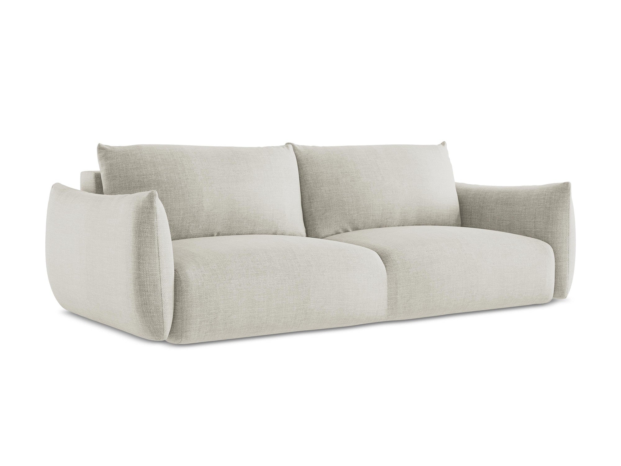 Sofa für 3 Personen mit Schlaf-Funktion LEILA hellbeige