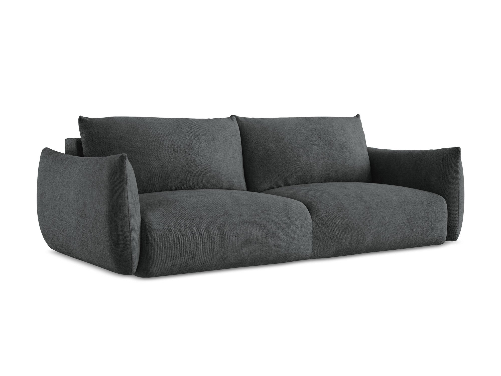 3-Seater Sofa with Sleeping Function LEILA Dark Gray Chenille