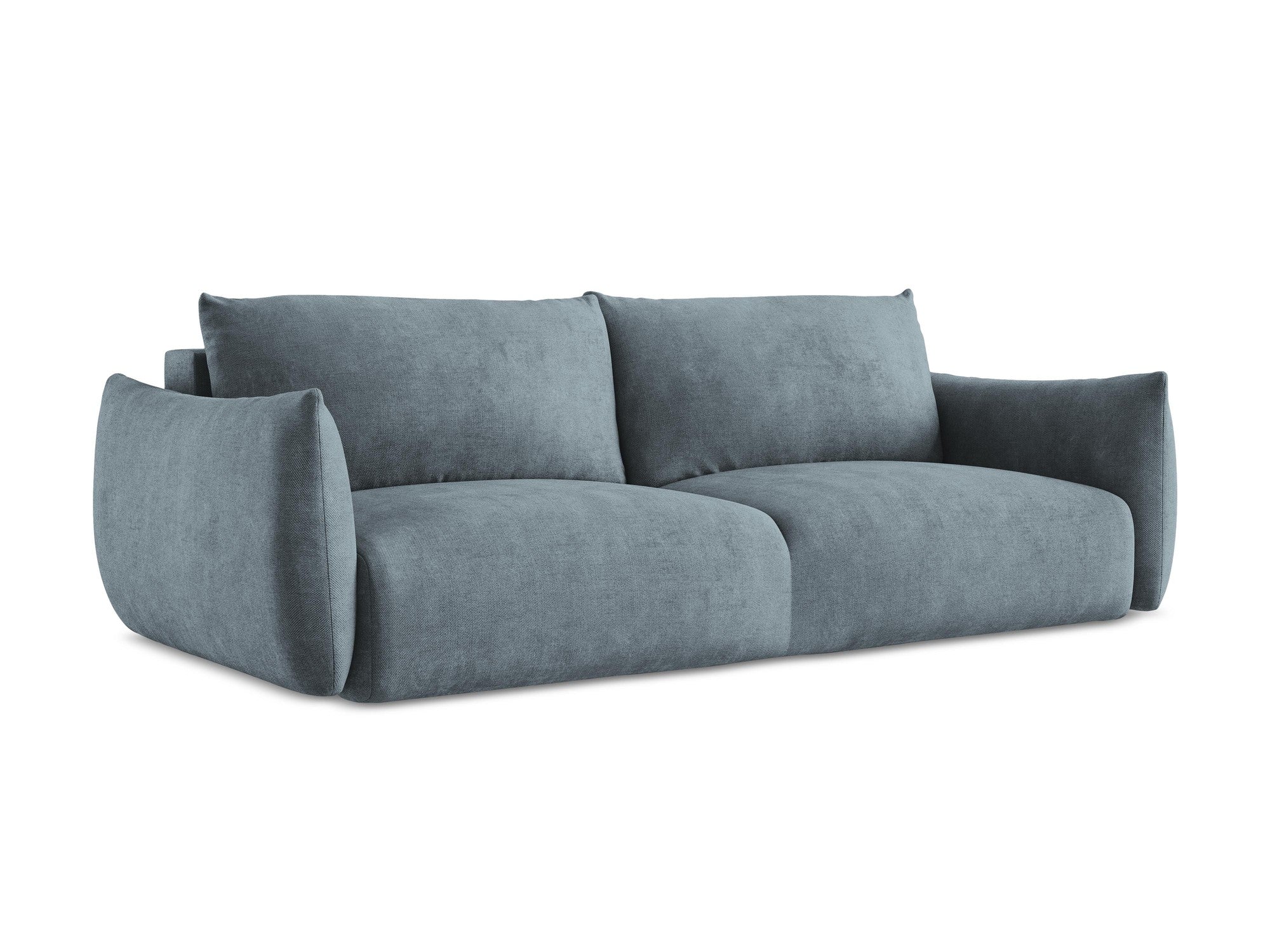 3-Seater Sofa with Sleeping Function LEILA Denim Blue Chenille