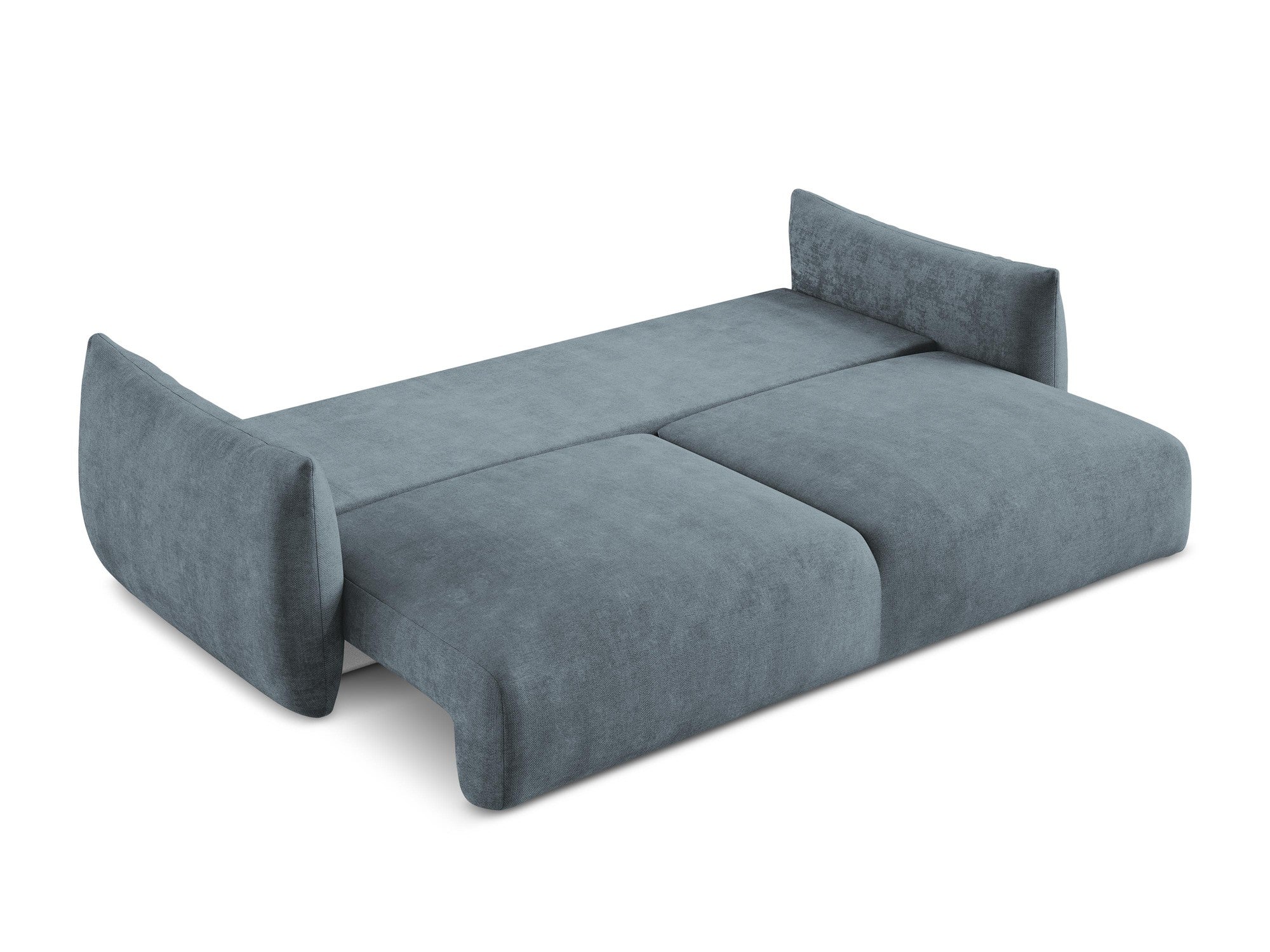 3-Seater Sofa with Sleeping Function LEILA Denim Blue Chenille