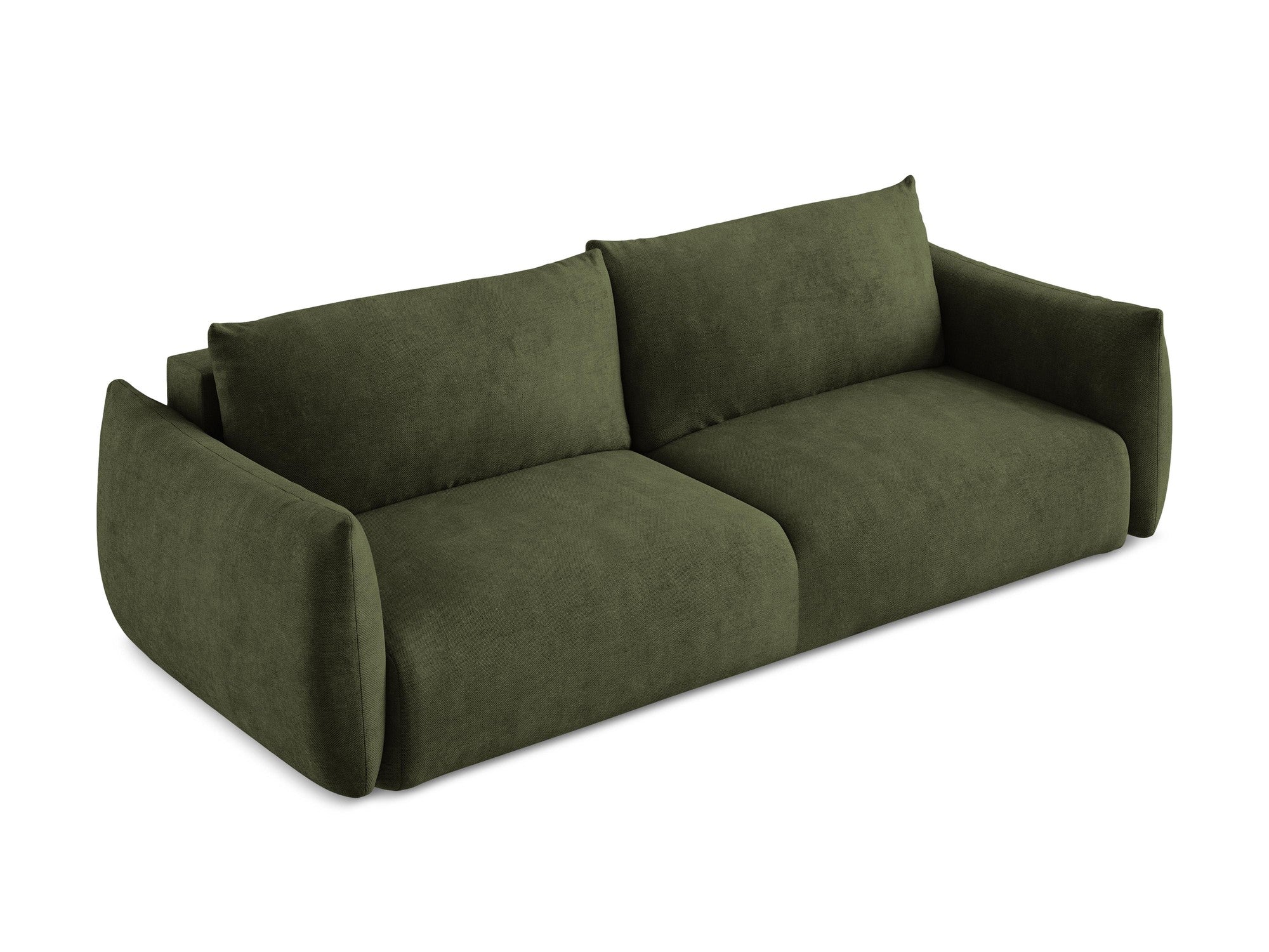 3-Seater Sofa with Sleeping Function LEILA Olive Chenille