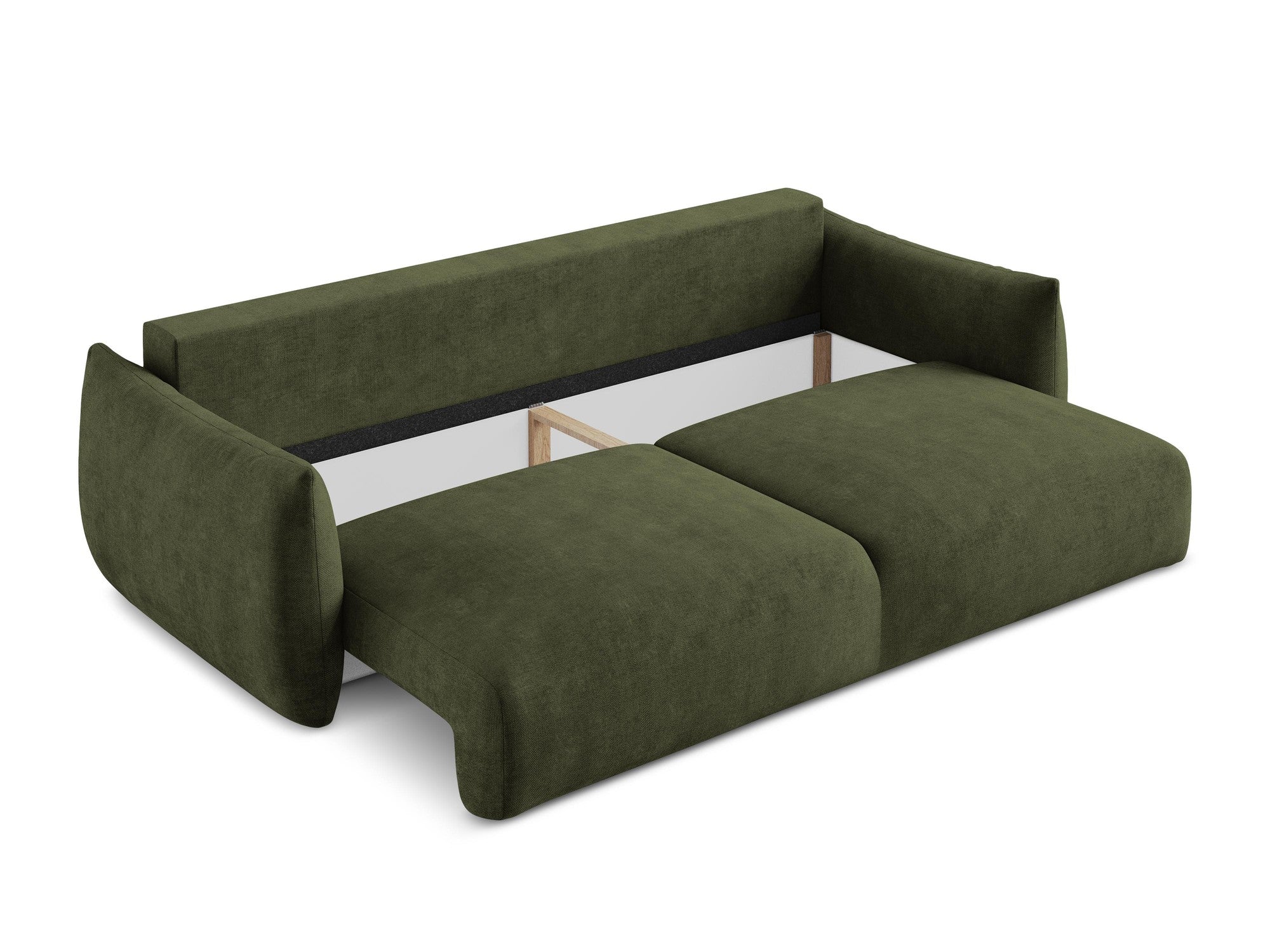 3-Seater Sofa with Sleeping Function LEILA Olive Chenille