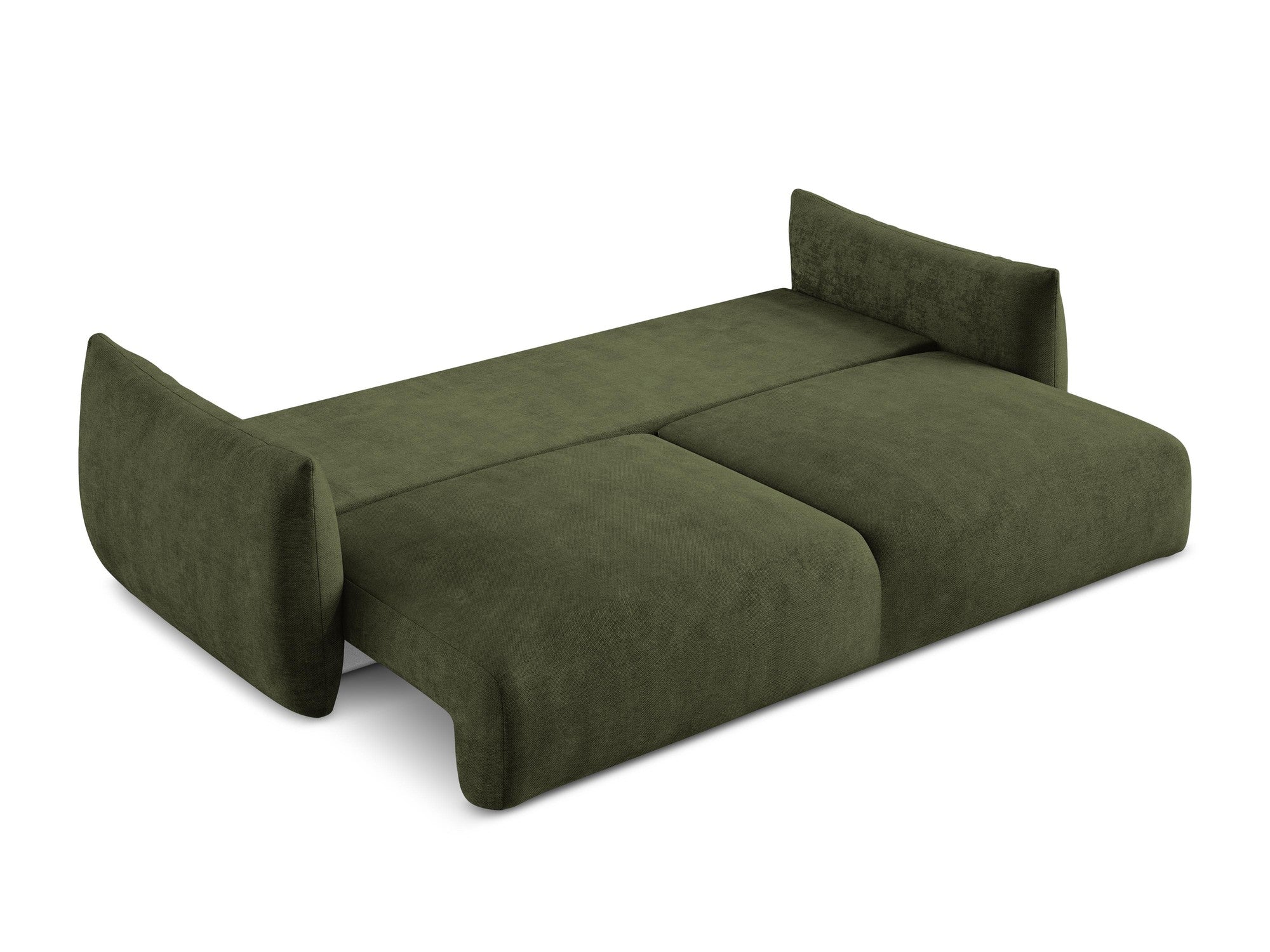 3-Seater Sofa with Sleeping Function LEILA Olive Chenille