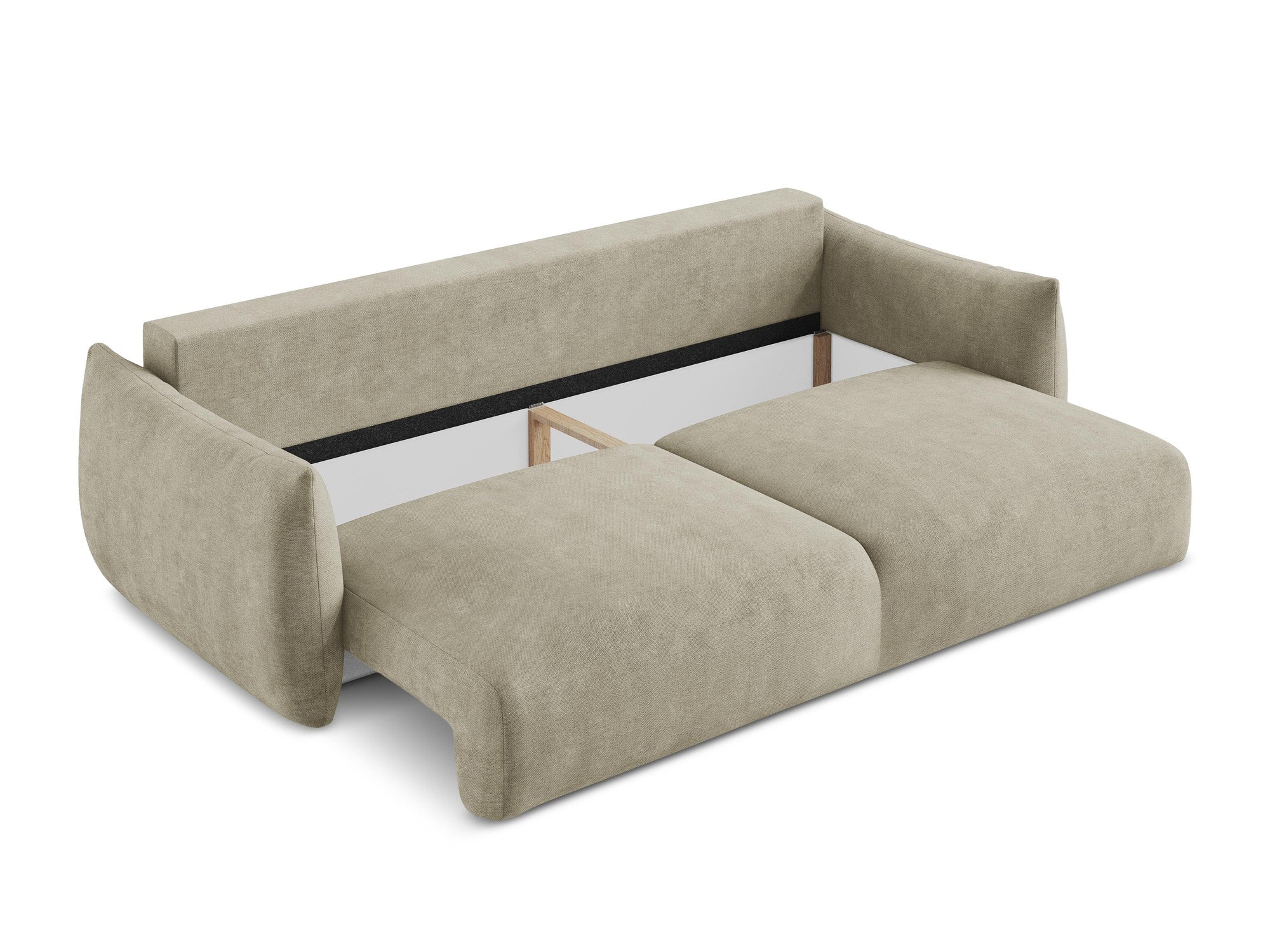 Sofa für 3 Personen mit Schlaf-Funktion LEILA beige Chenille