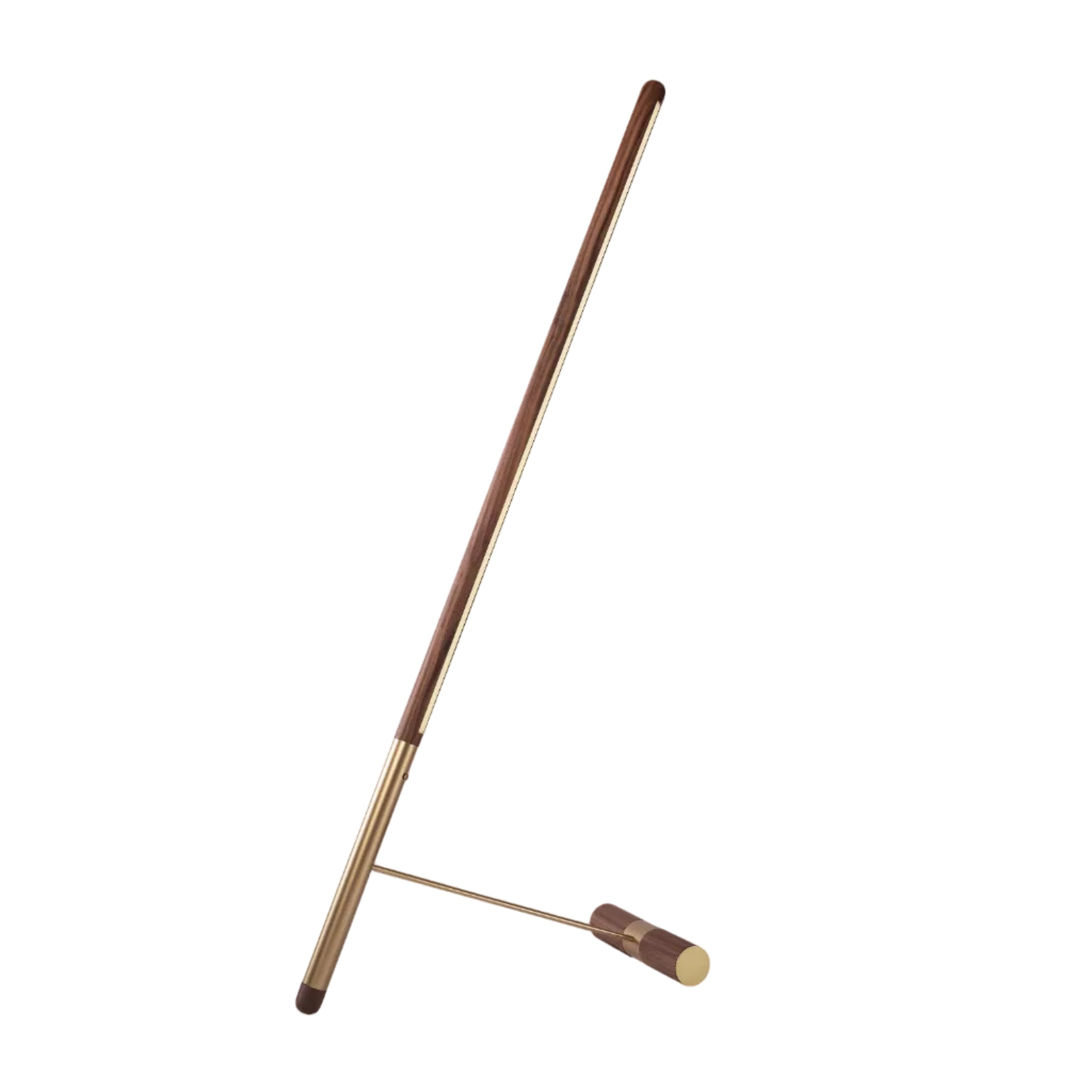 LINEA D Floor Lamp Walnut Wood with Brass Finish
