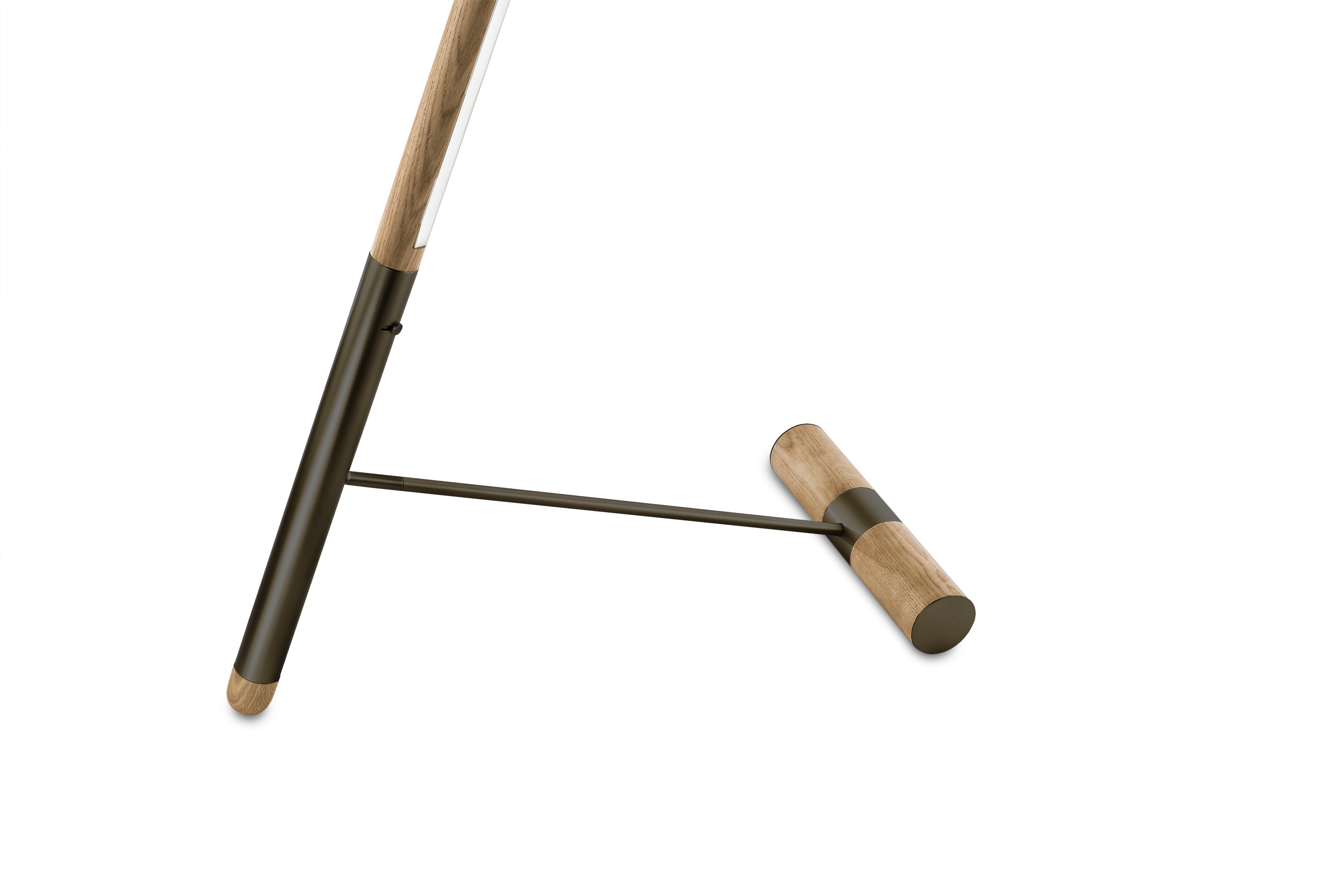 Stehlampe LINEA D aus Eichenholz mit grafitfarbener Oberfläche