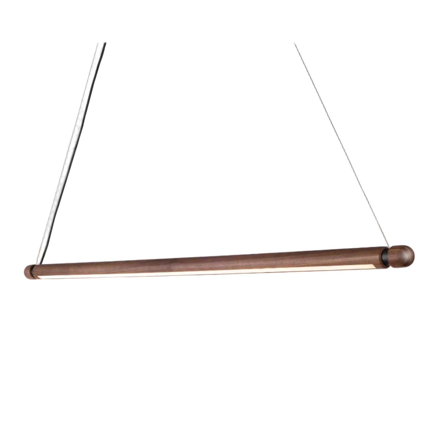 LINEA H Pendant Lamp in Walnut Wood with Graphite Finish