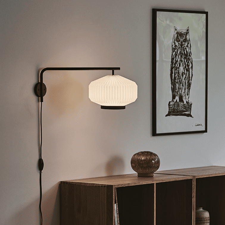 Wall Lamp MODEL 286 SHIBUI white with black base