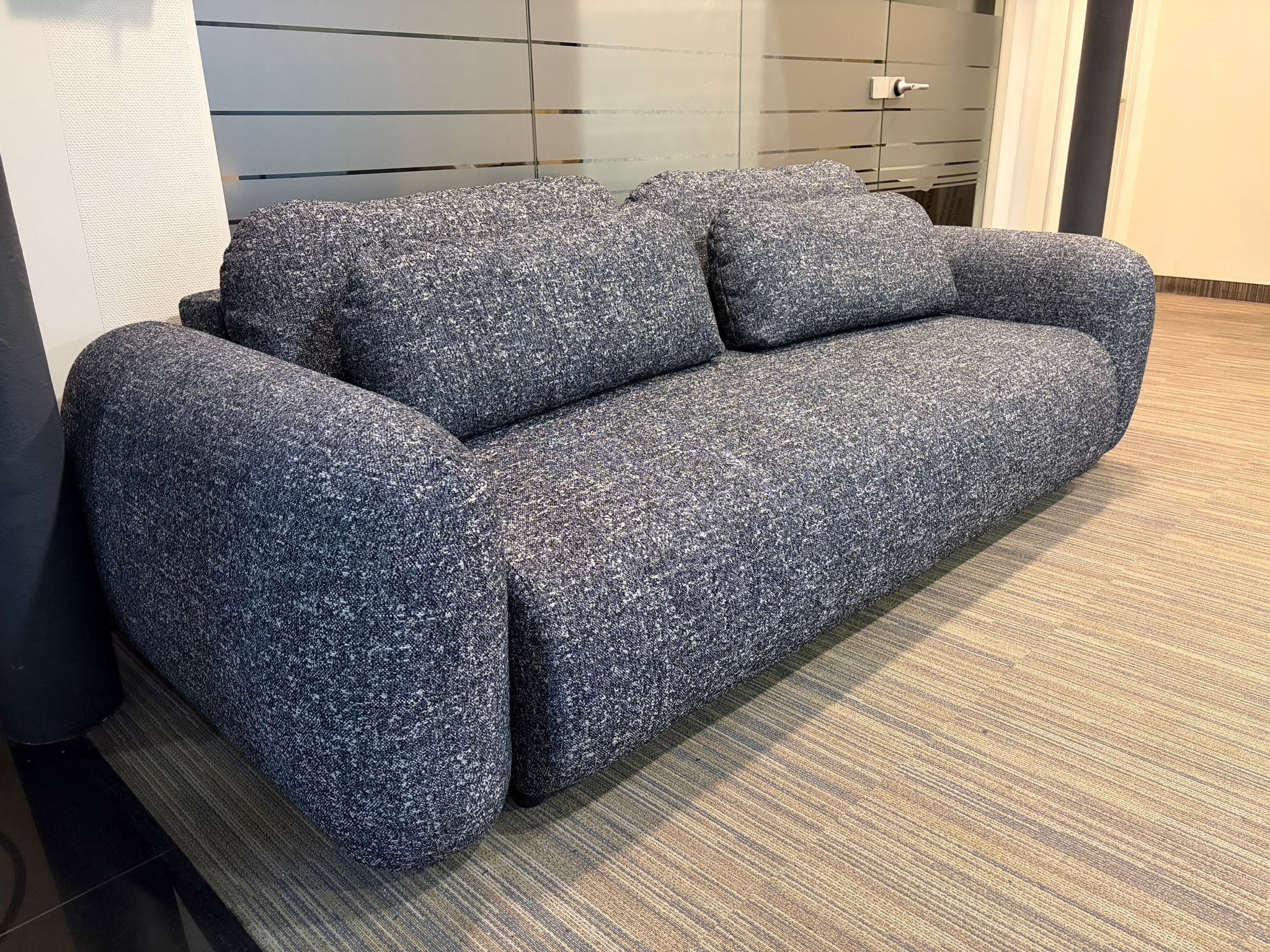 Sofa für 3 Personen mit Schlaf-Funktion LOHI Terrakotta Chenille