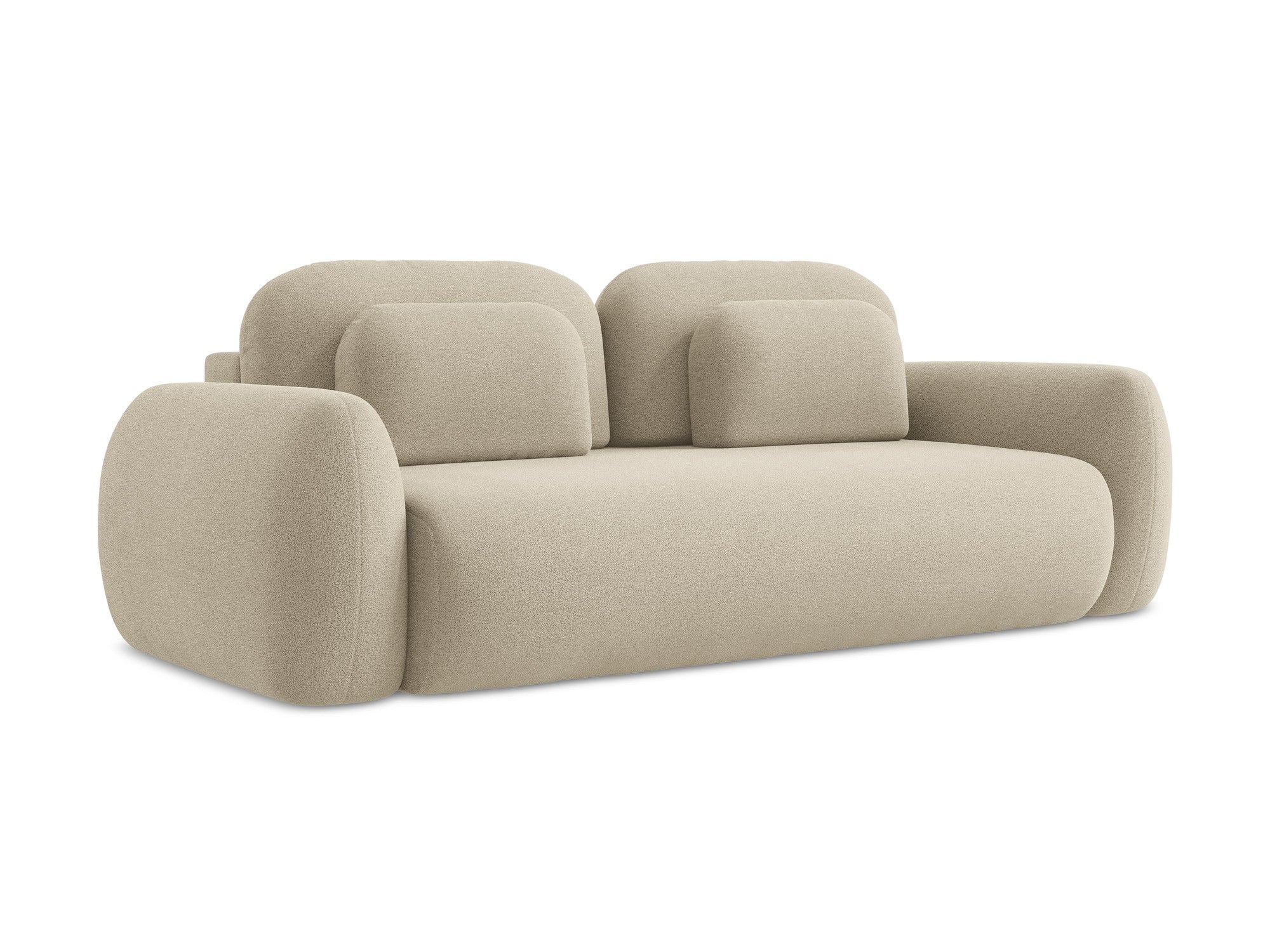 Sofa für 3 Personen mit Schlaf-Funktion LOHI dunkelbeige Boucle