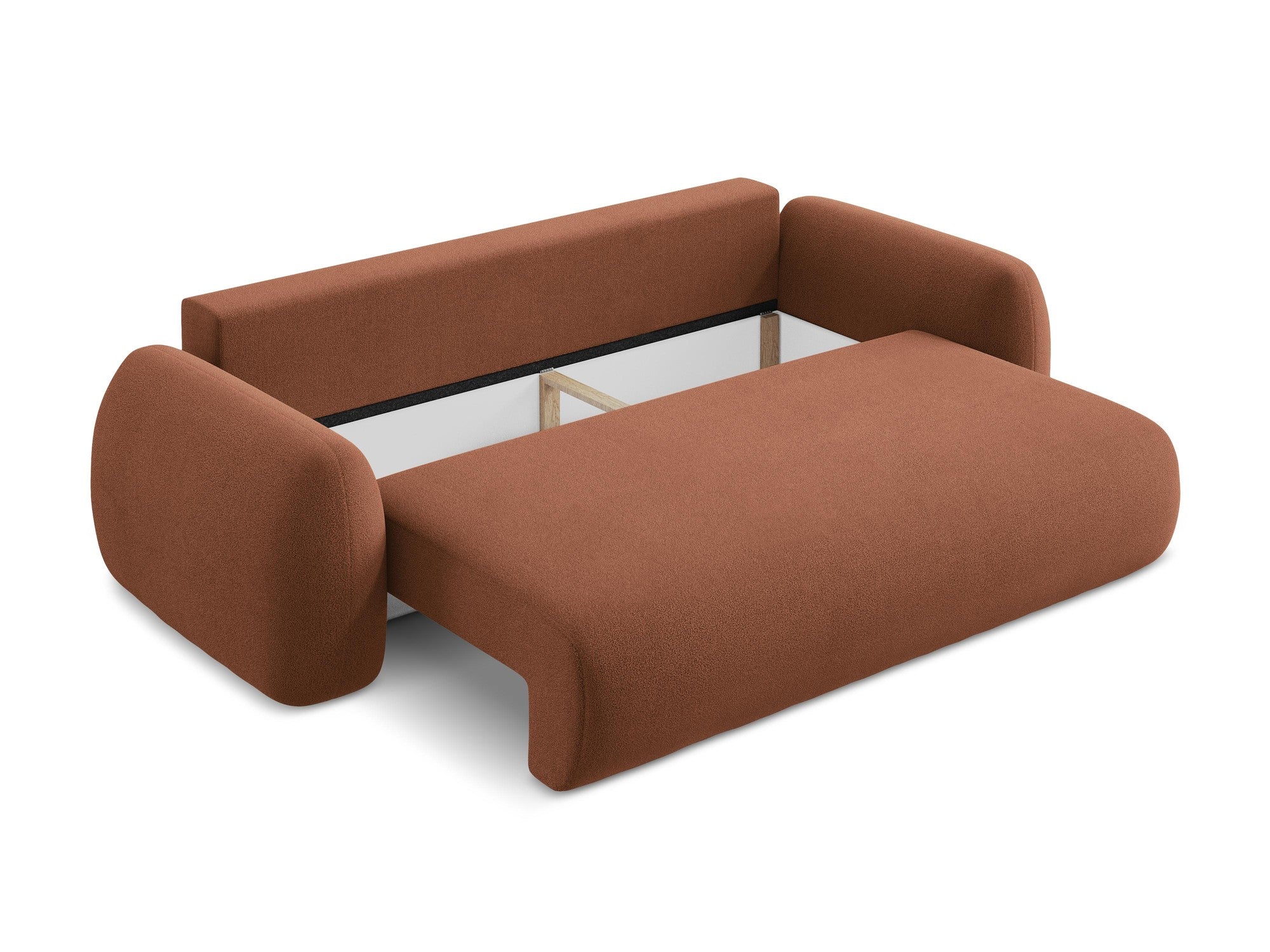 Sofa 3-Sitzer mit Schlaf-Funktion LOHI Terrakotta Boucle