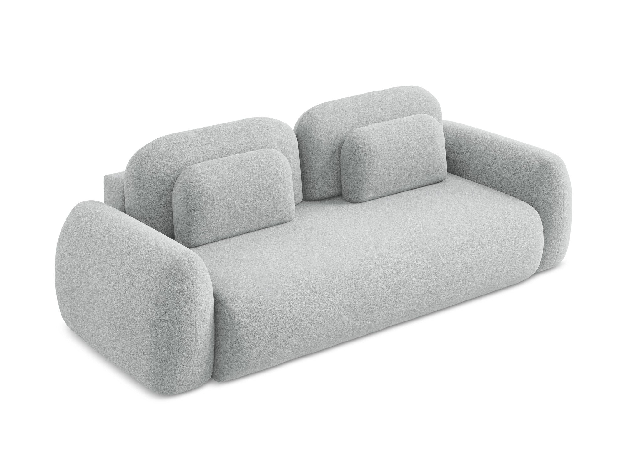 3-Seater Sofa with Sleeping Function LOHI Light Gray Boucle