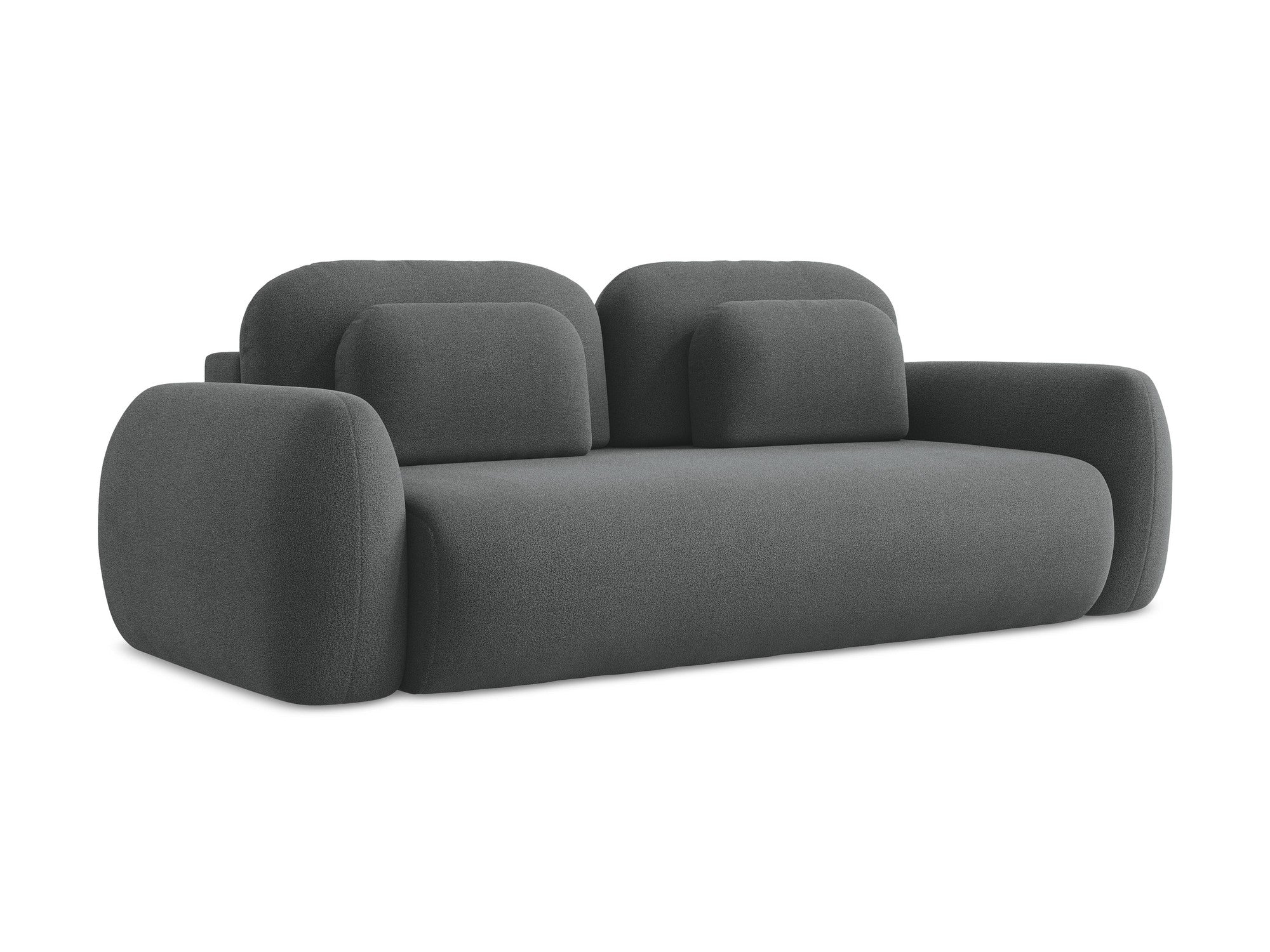 3-Seater Sofa with Sleeping Function LOHI Dark Gray Boucle