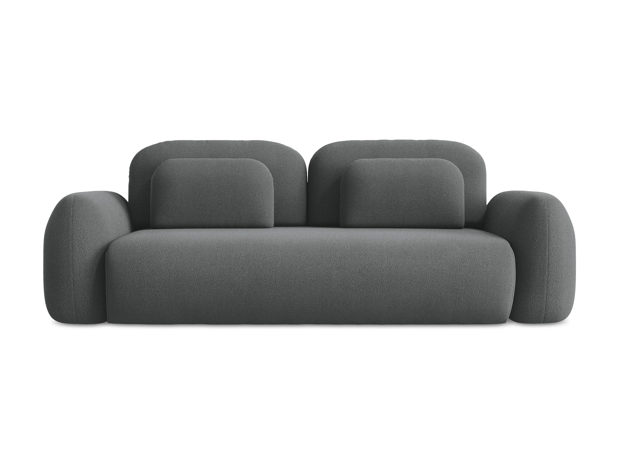 3-Seater Sofa with Sleeping Function LOHI Dark Gray Boucle