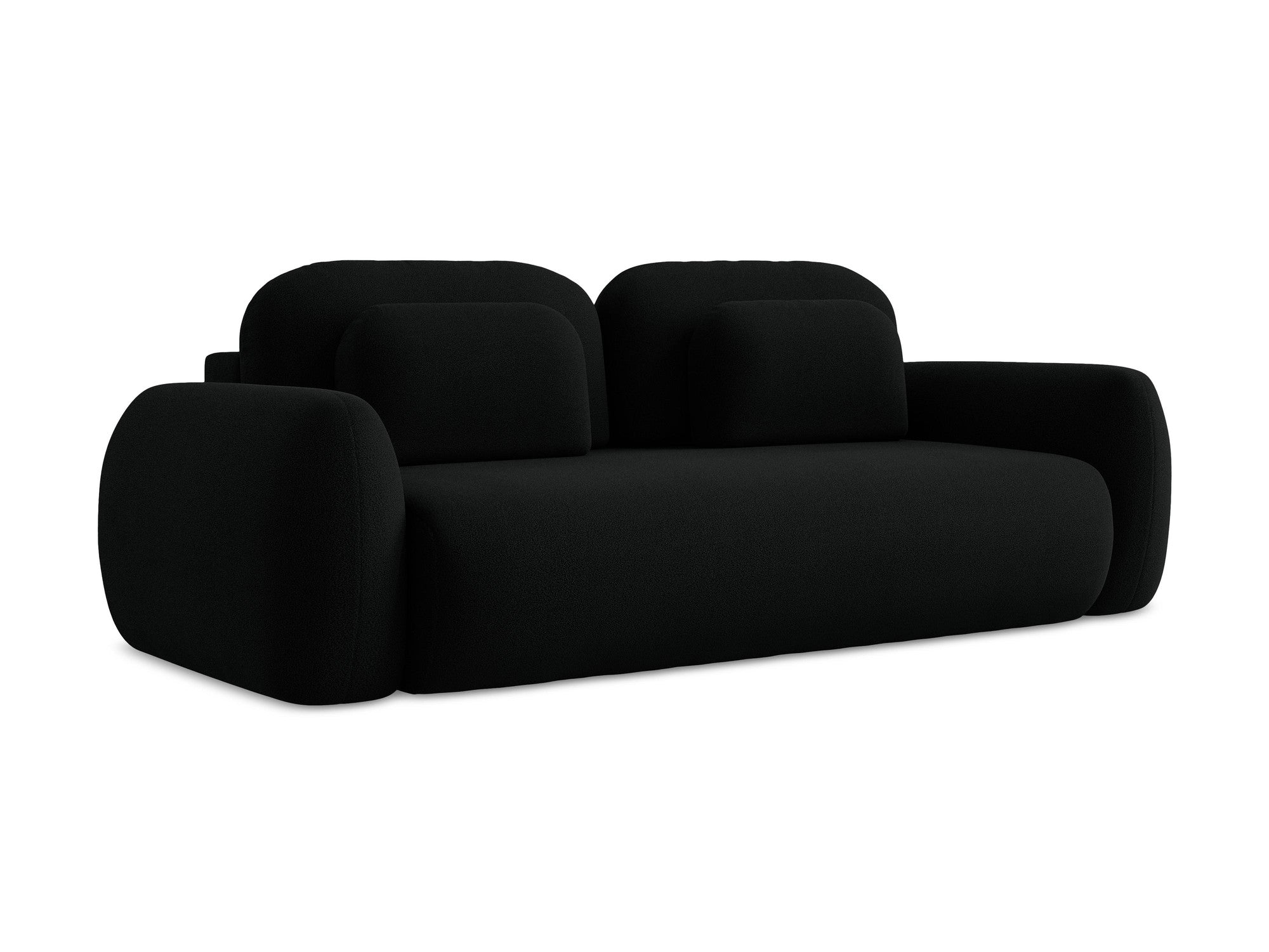Sofa für 3 Personen mit Schlaf-Funktion LOHI schwarz Boucle