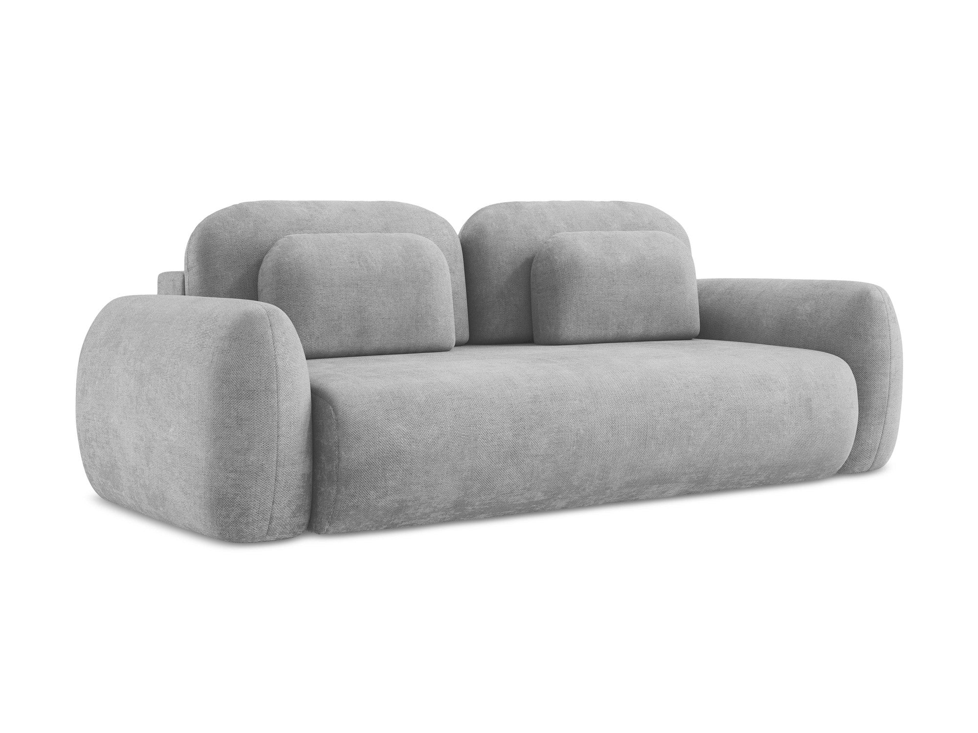 Sofa für 3 Personen mit Schlaf-Funktion LOHI hellgrau Chenille