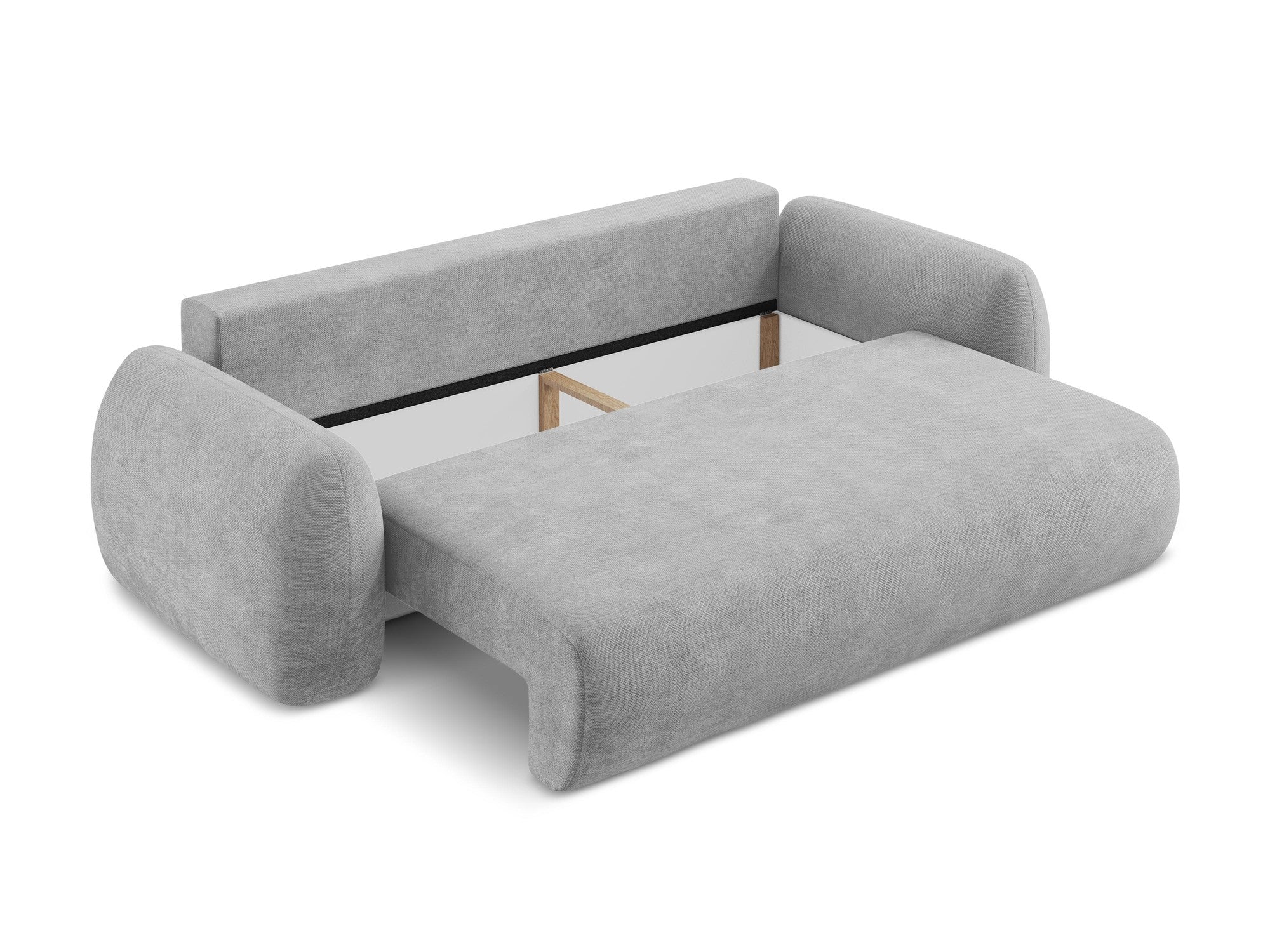 Sofa für 3 Personen mit Schlaf-Funktion LOHI hellgrau Chenille