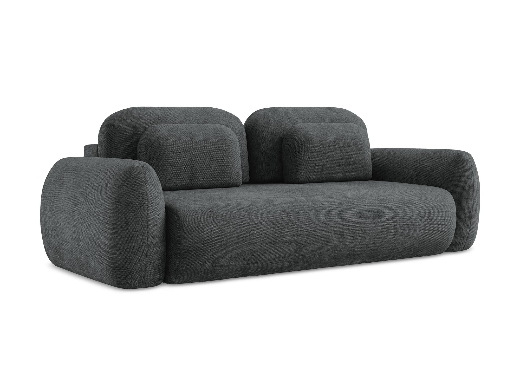 Sofa für 3 Personen mit Schlaf-Funktion LOHI dunkelgrau Chenille