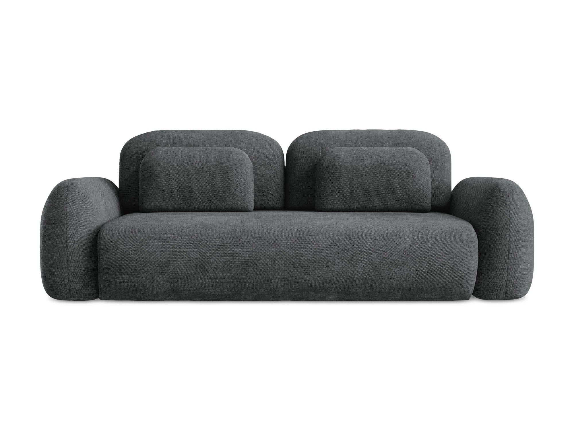 Sofa für 3 Personen mit Schlaf-Funktion LOHI dunkelgrau Chenille