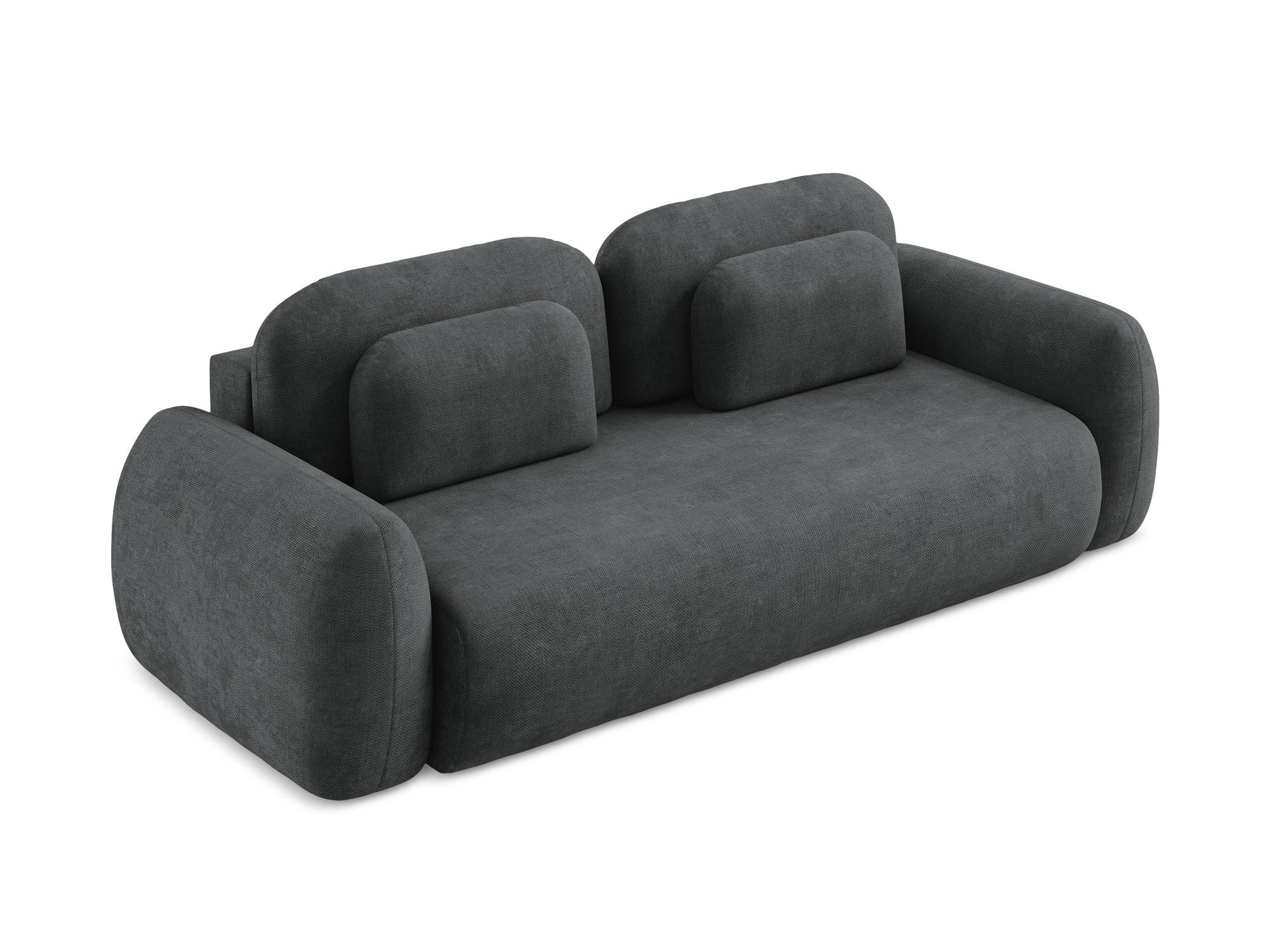 Sofa für 3 Personen mit Schlaf-Funktion LOHI dunkelgrau Chenille