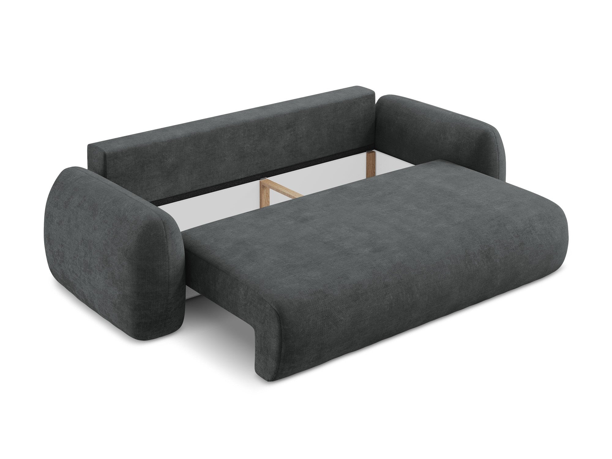 Sofa für 3 Personen mit Schlaf-Funktion LOHI dunkelgrau Chenille