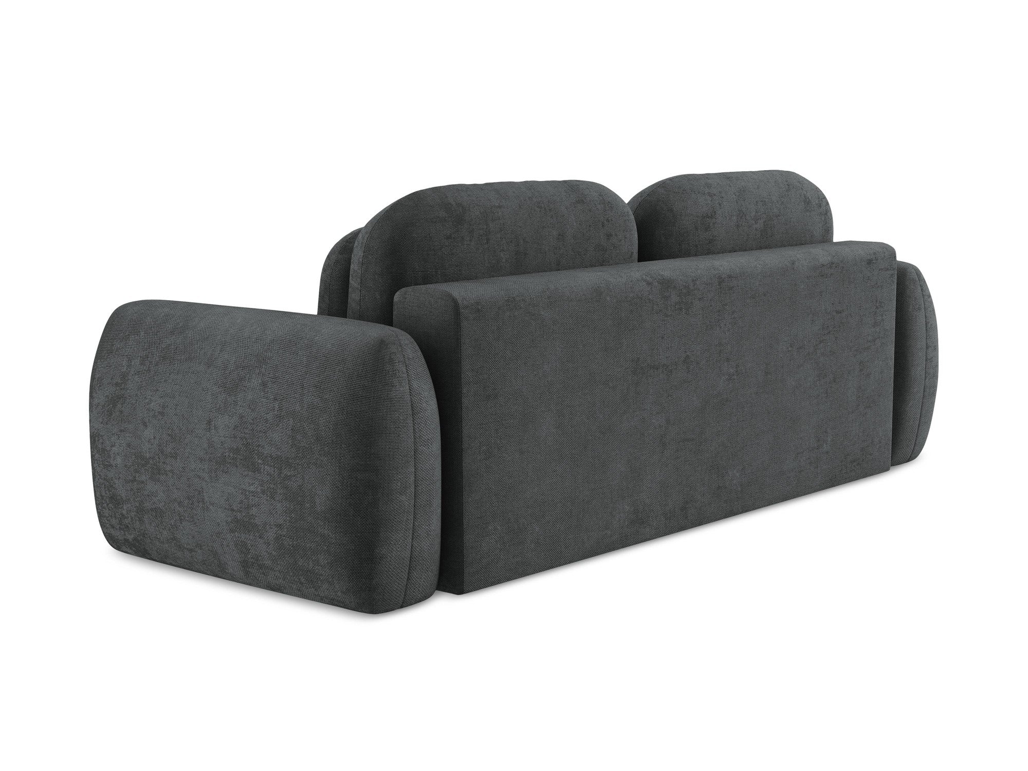 Sofa für 3 Personen mit Schlaf-Funktion LOHI dunkelgrau Chenille