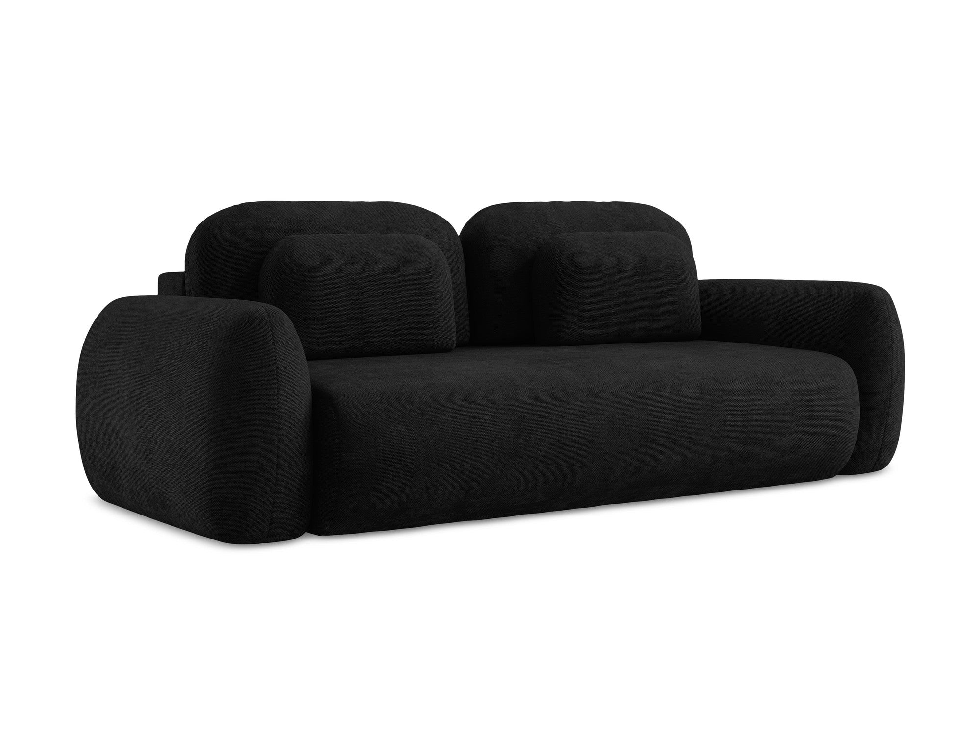 Sofa für 3 Personen mit Schlaf-Funktion LOHI schwarzer Chenille