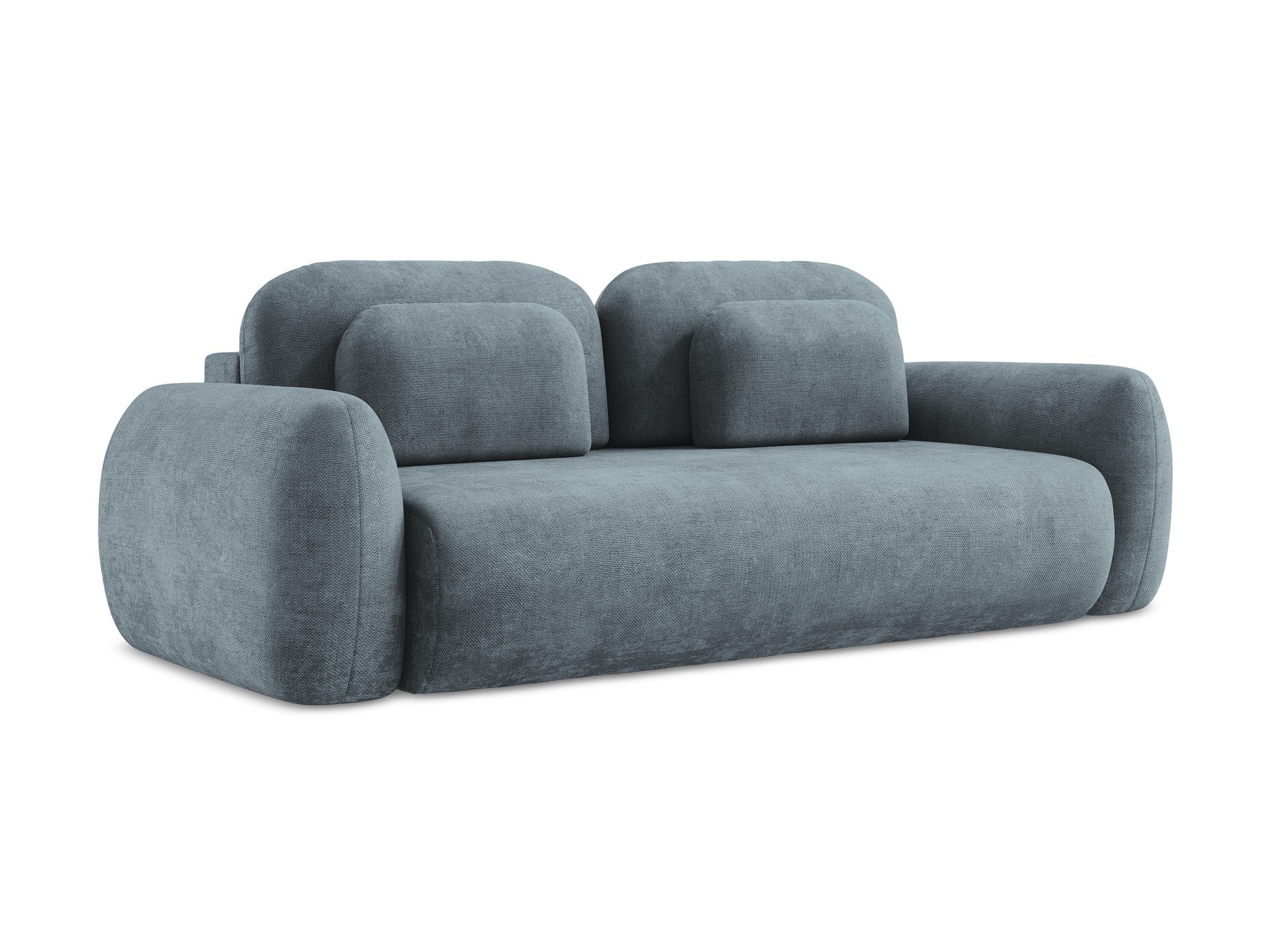 Sofa 3-Sitzer mit Schlaf-Funktion LOHI in jeansblauem Chenille