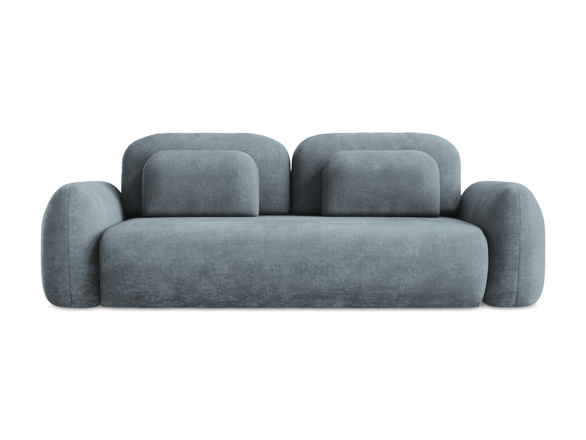 Sofa 3-Sitzer mit Schlaf-Funktion LOHI in jeansblauem Chenille