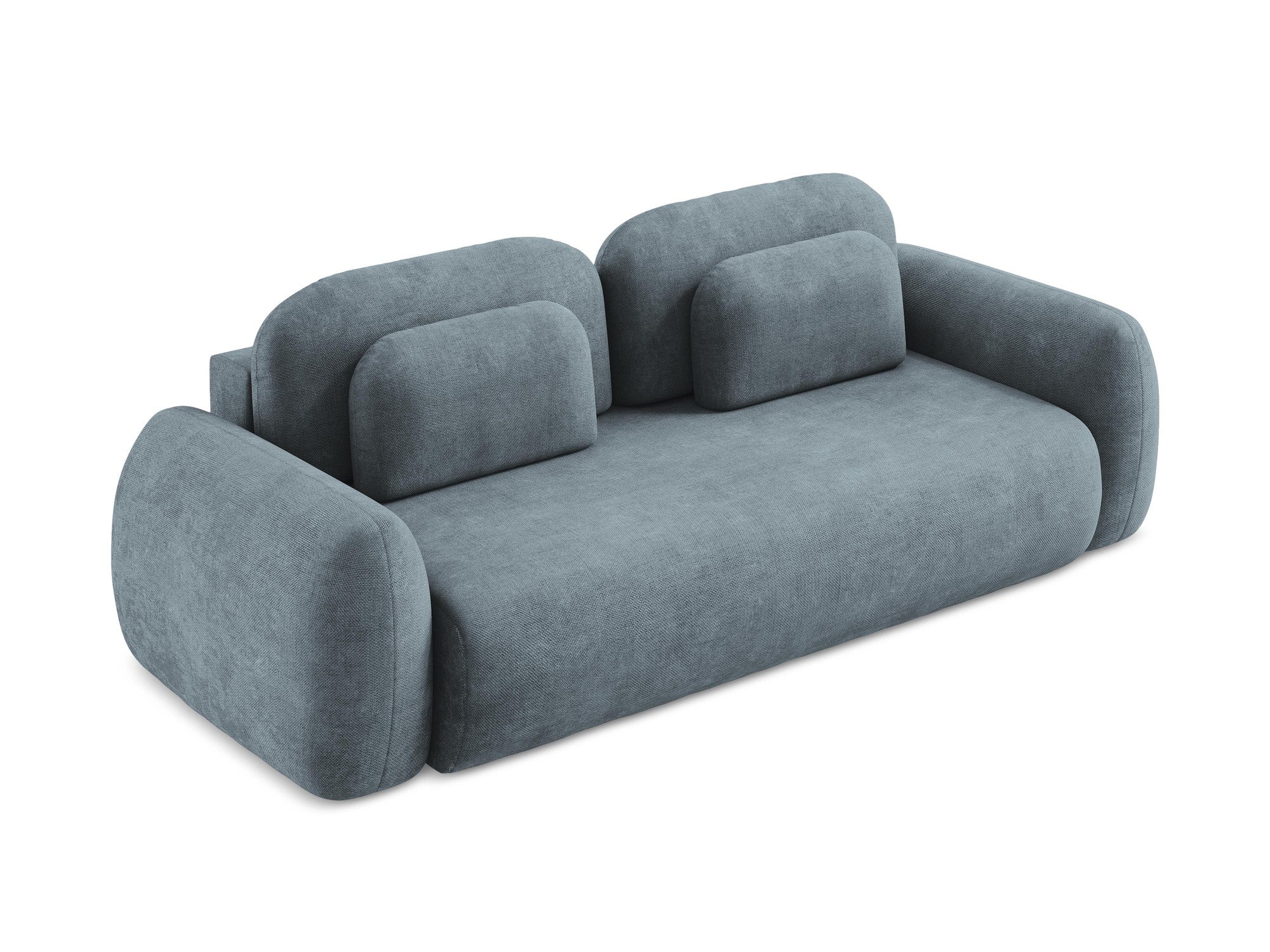 Sofa 3-Sitzer mit Schlaf-Funktion LOHI in jeansblauem Chenille