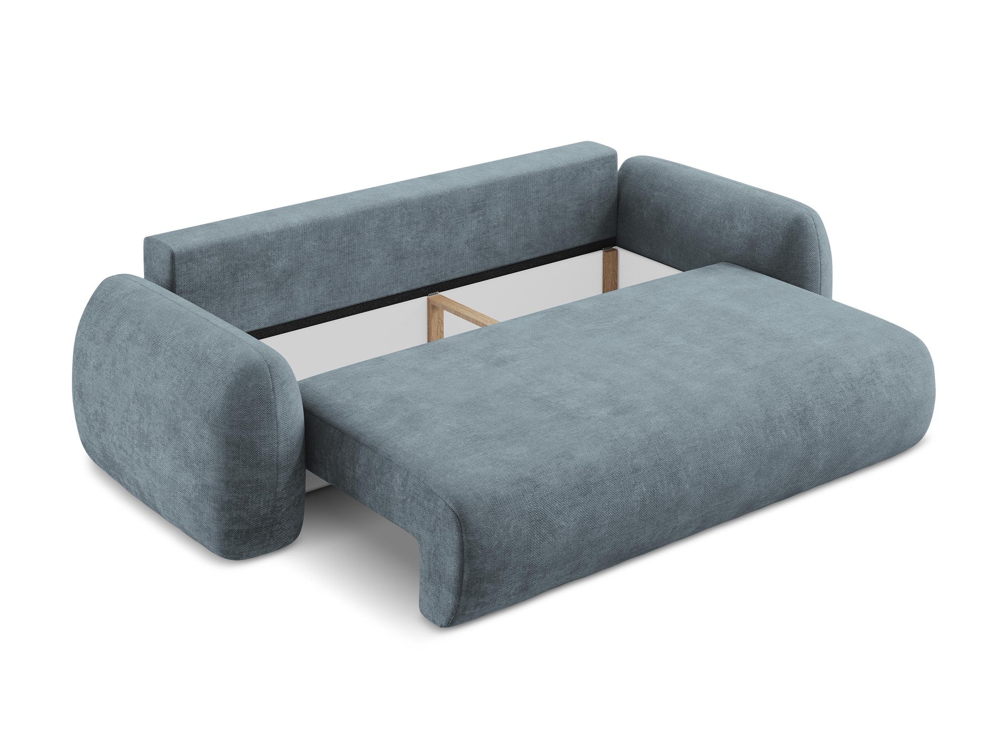 Sofa 3-Sitzer mit Schlaf-Funktion LOHI in jeansblauem Chenille