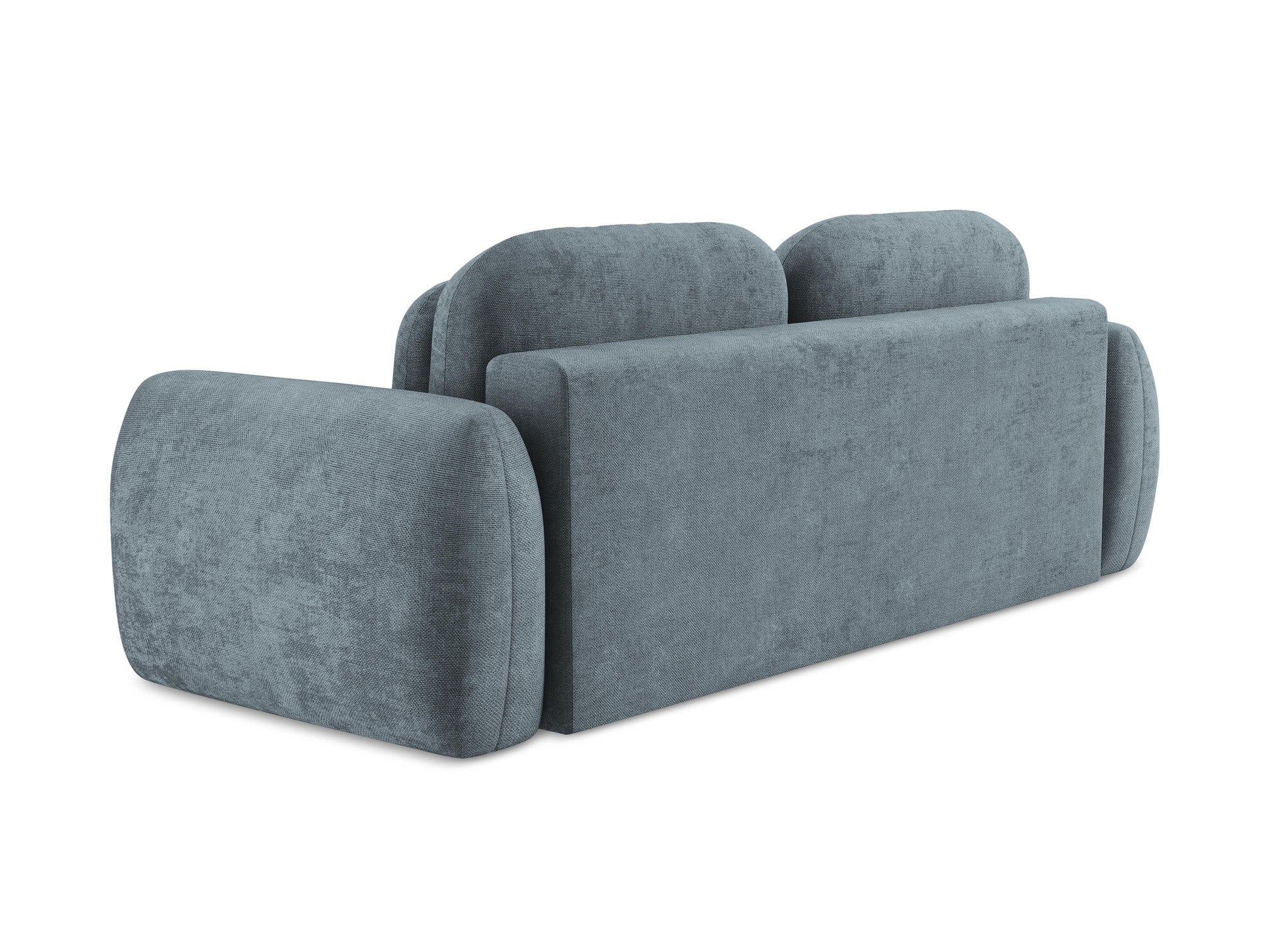 Sofa 3-Sitzer mit Schlaf-Funktion LOHI in jeansblauem Chenille